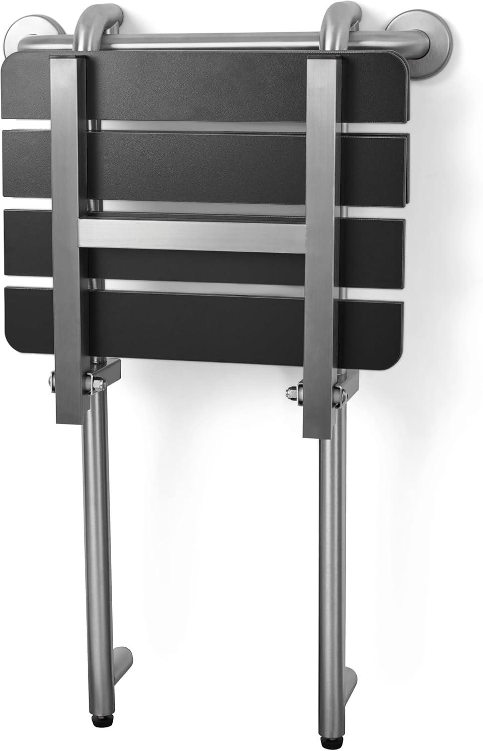 Seachrome Portable Hanging Profile Bench Shower Seat with 18-inch Grab Bar, Grab Bar Supported