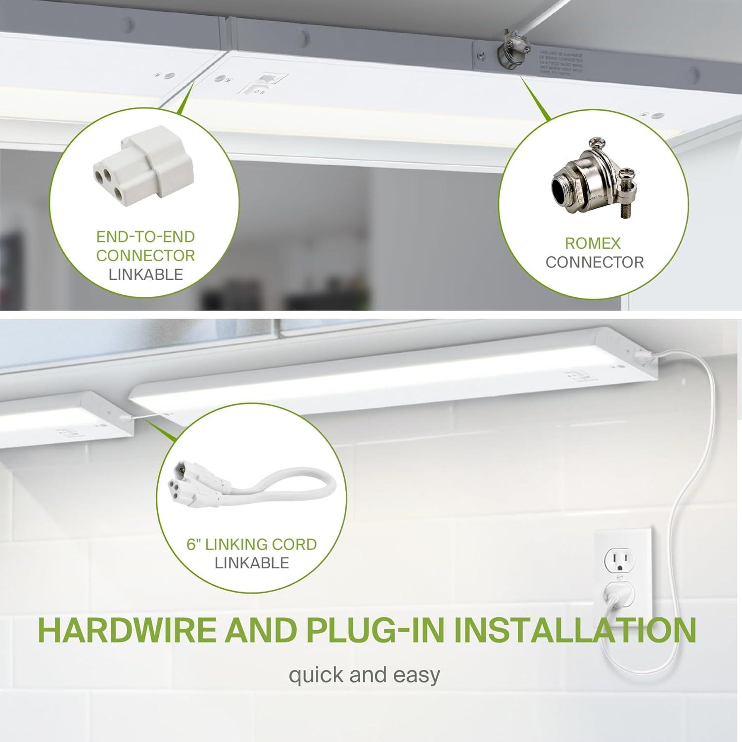 Adjustable White 40-Inch LED Under Cabinet Light