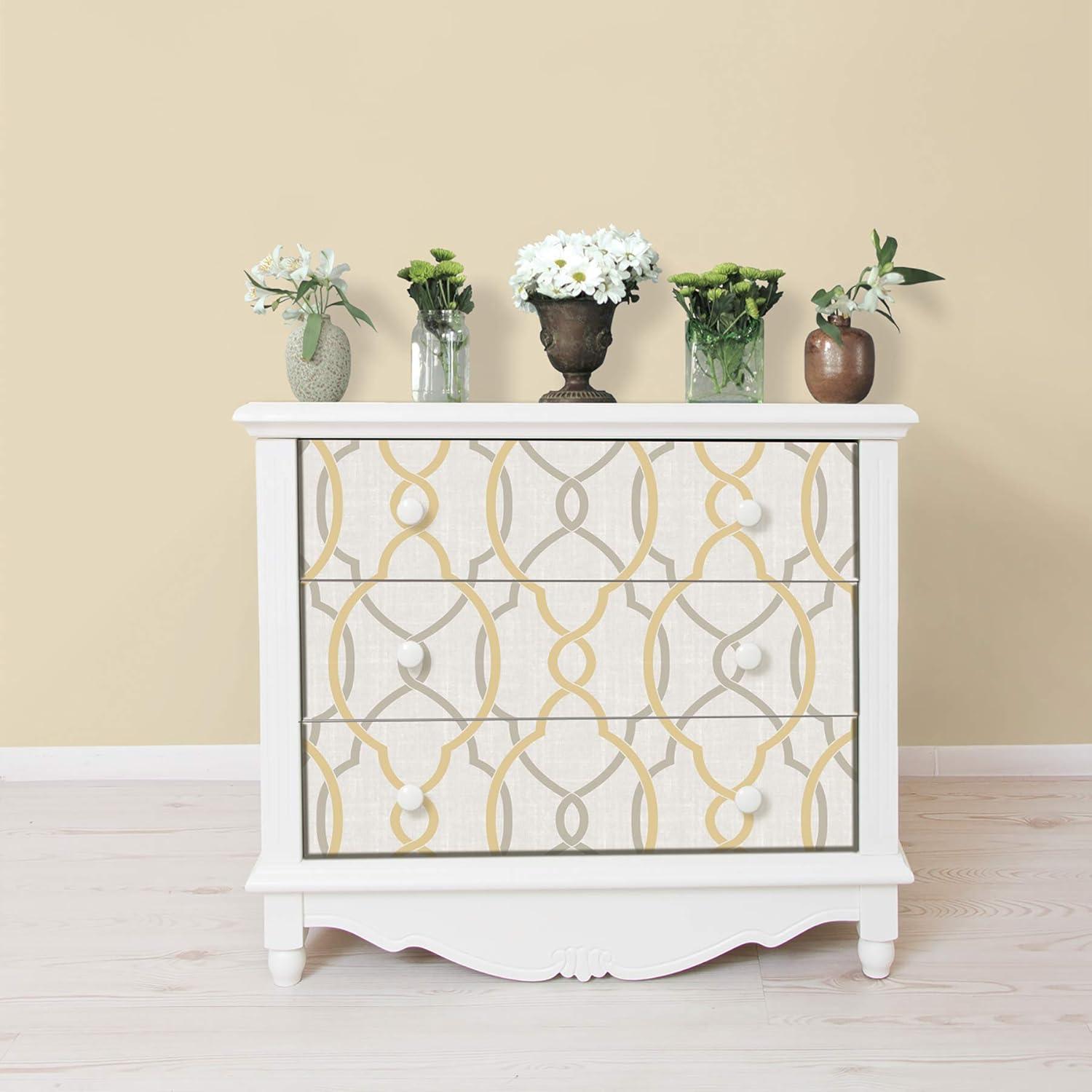 NuWallpaper Papel Tapiz de Vinilo Color Topo y Amarillo Sausalito, 216 X 20,5 Pulgadas, 30,75 Pies Cuadrados.