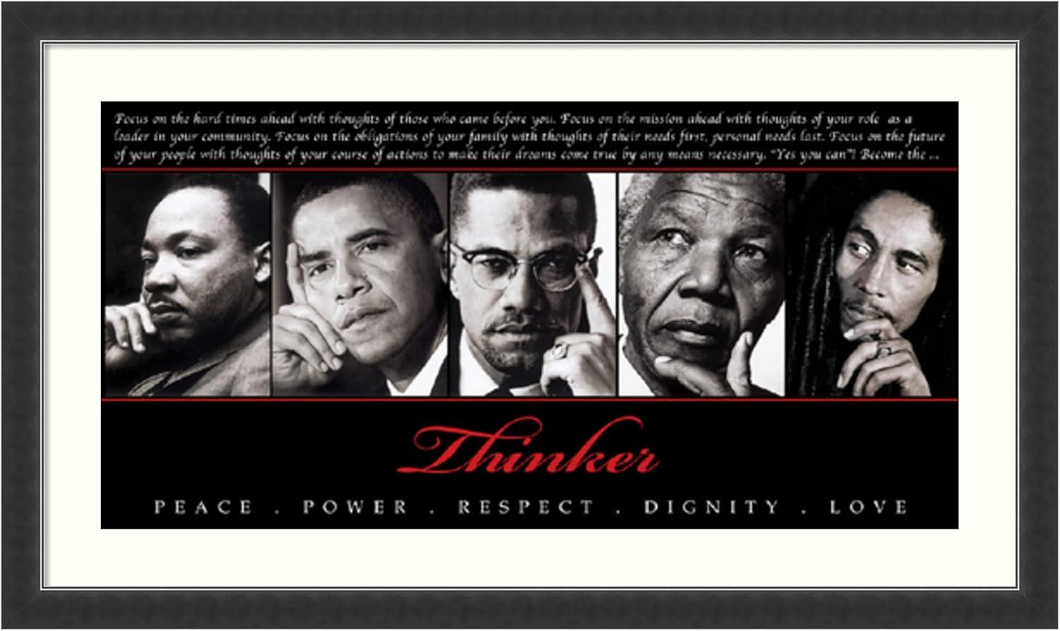 Thinker Quintet Black Wood Framed Motivational Print