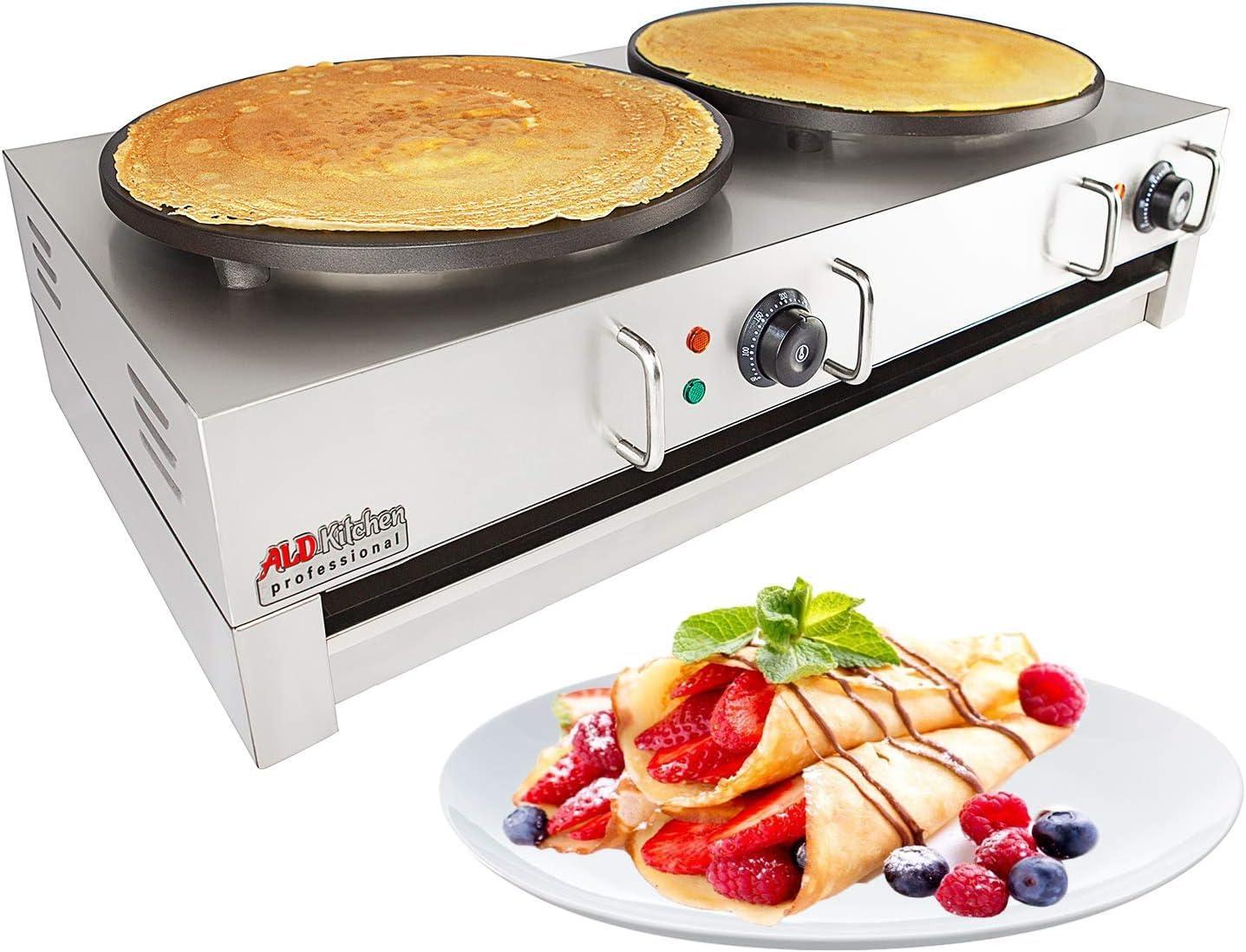 ALDKitchen Crepe Maker Commercial | Electric Pancake Maker | Nonstick 16 Plate | 110V