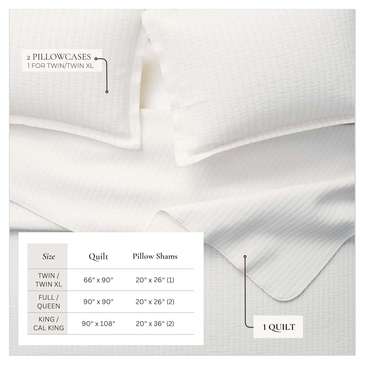 FreshFolds Modern & Contemporary Stripe Stitched Quilt Set with Shams