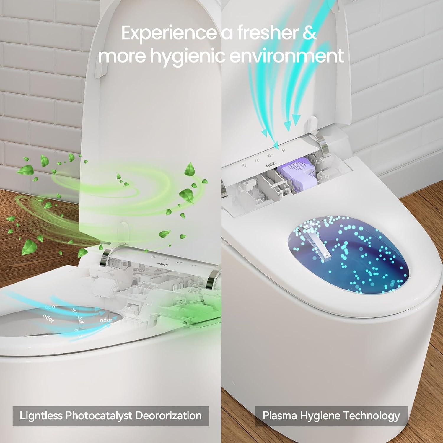 White High Efficiency One-Piece Smart Toilet with Bidet