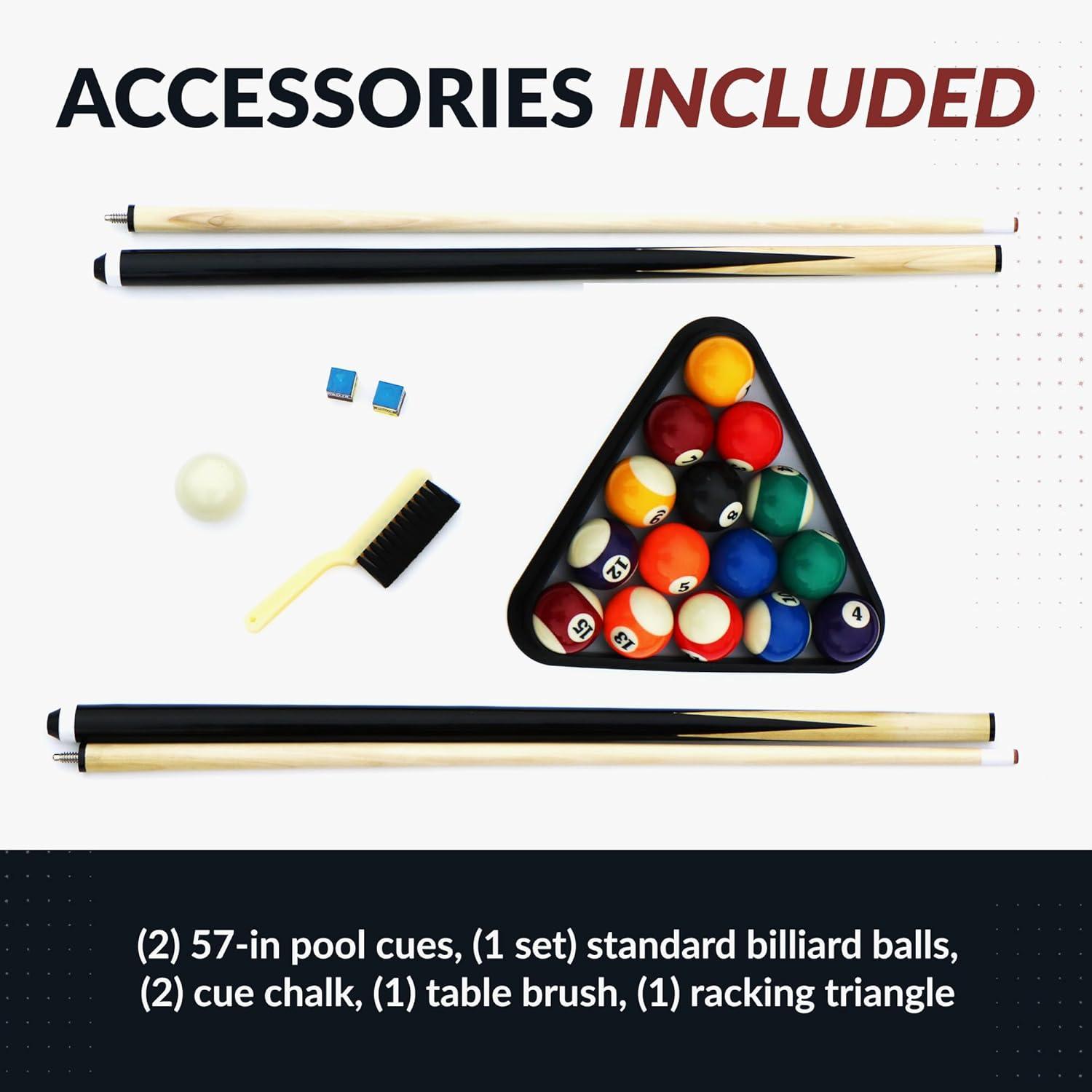 Hathaway Games Hathaway Montecito 8 Ft Furniture Pool Table – Includes Cue Sticks, Billiard Balls – Modern Design Perfect for Family, Home, Dining, or Living Room