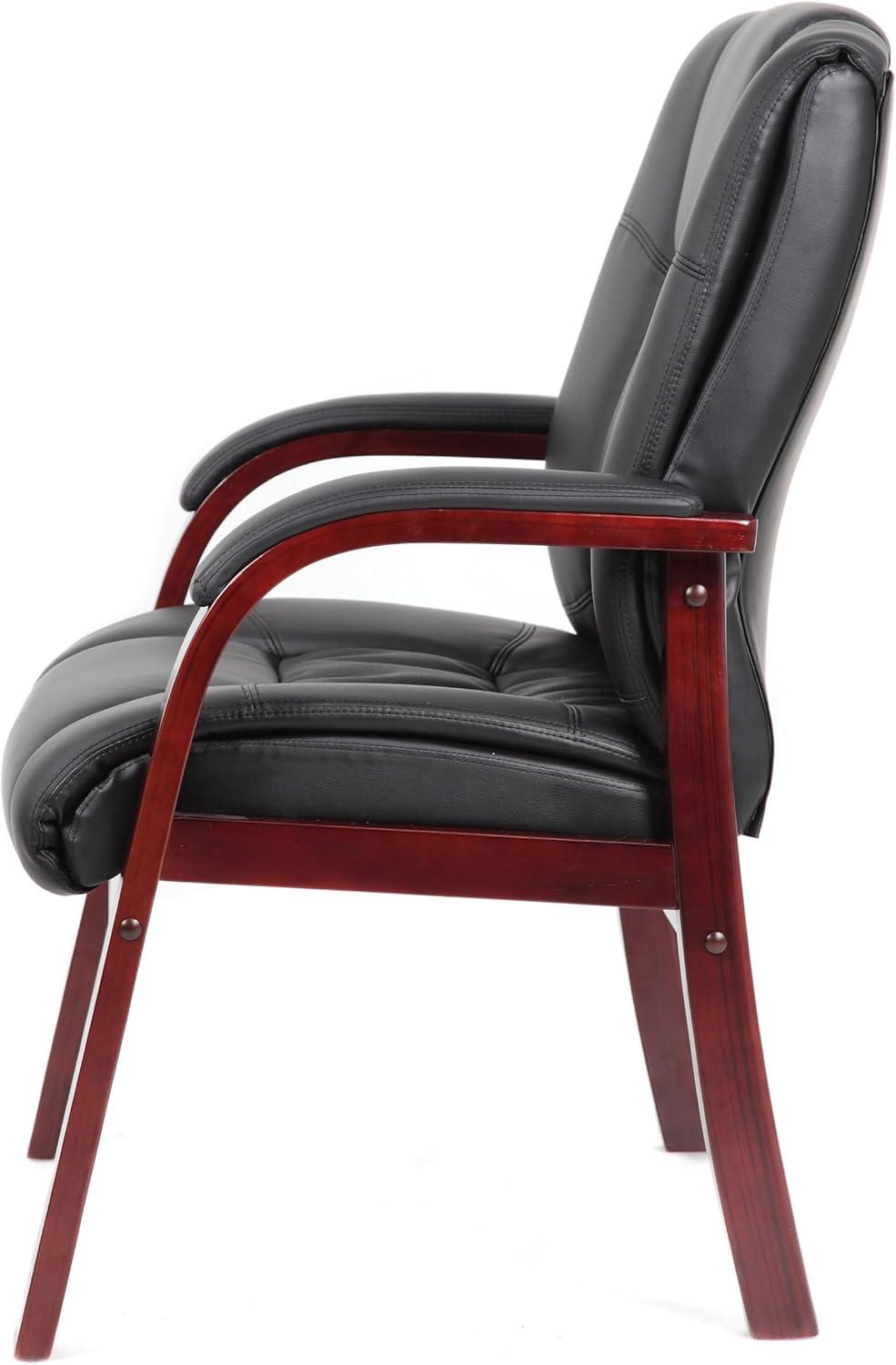 Mid-Back Wood Finished Guest Chair - Boss Office Products