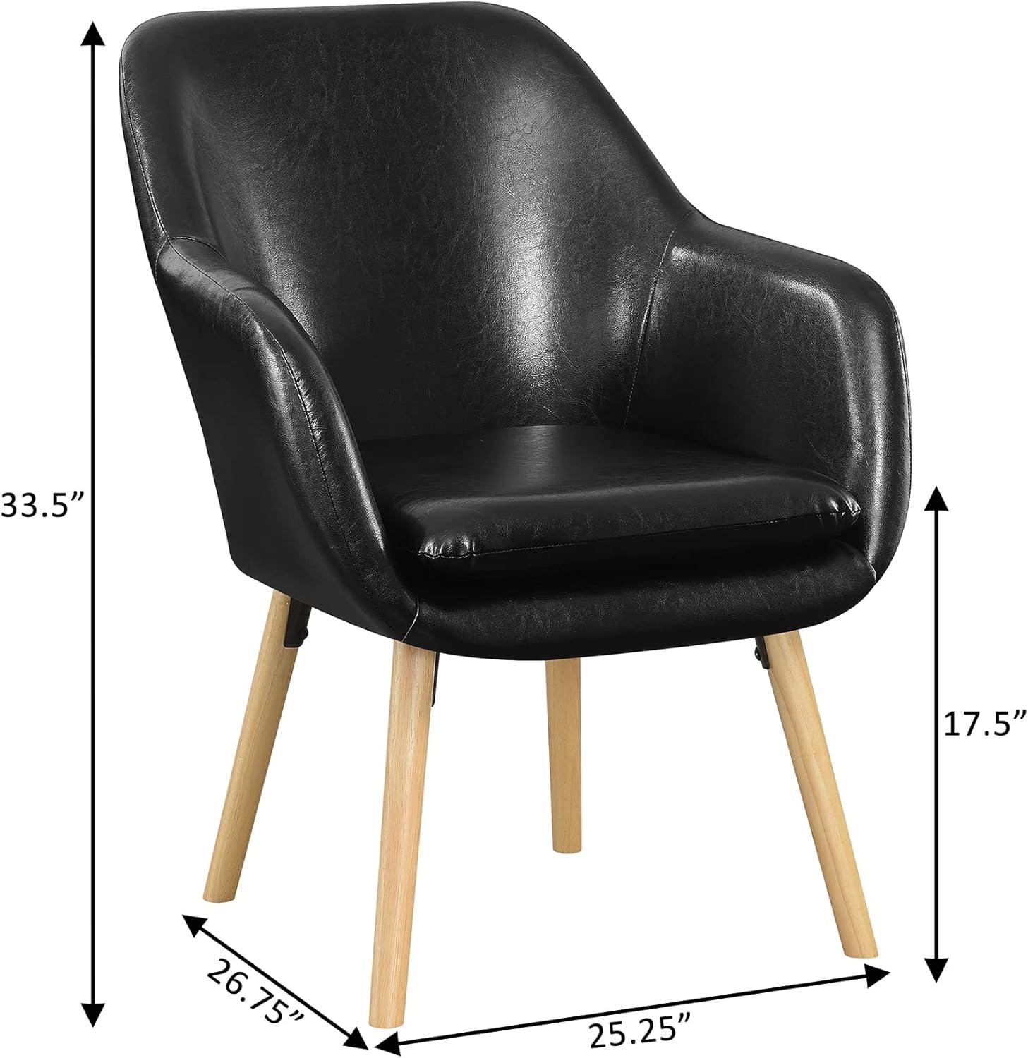 Convenience Concepts Take a Seat Charlotte Wingback Upholstered Accent Armchair, Slate Gray Fabric