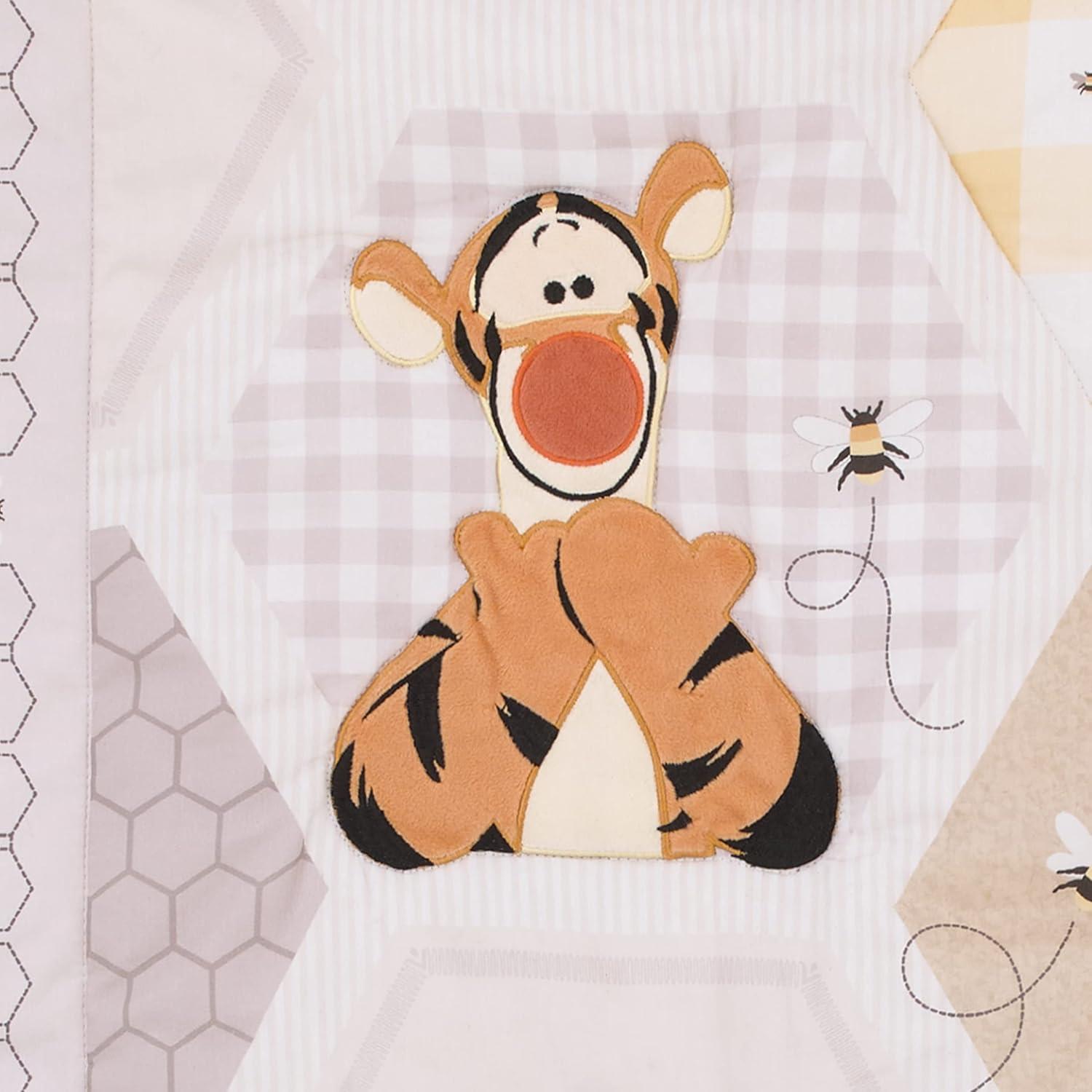 Disney NoJo Disney Winnie the Pooh Hugs and Honeycombs Patchwork with Piglet, Tigger and Eeyore 3 Piece Crib Bedding Set