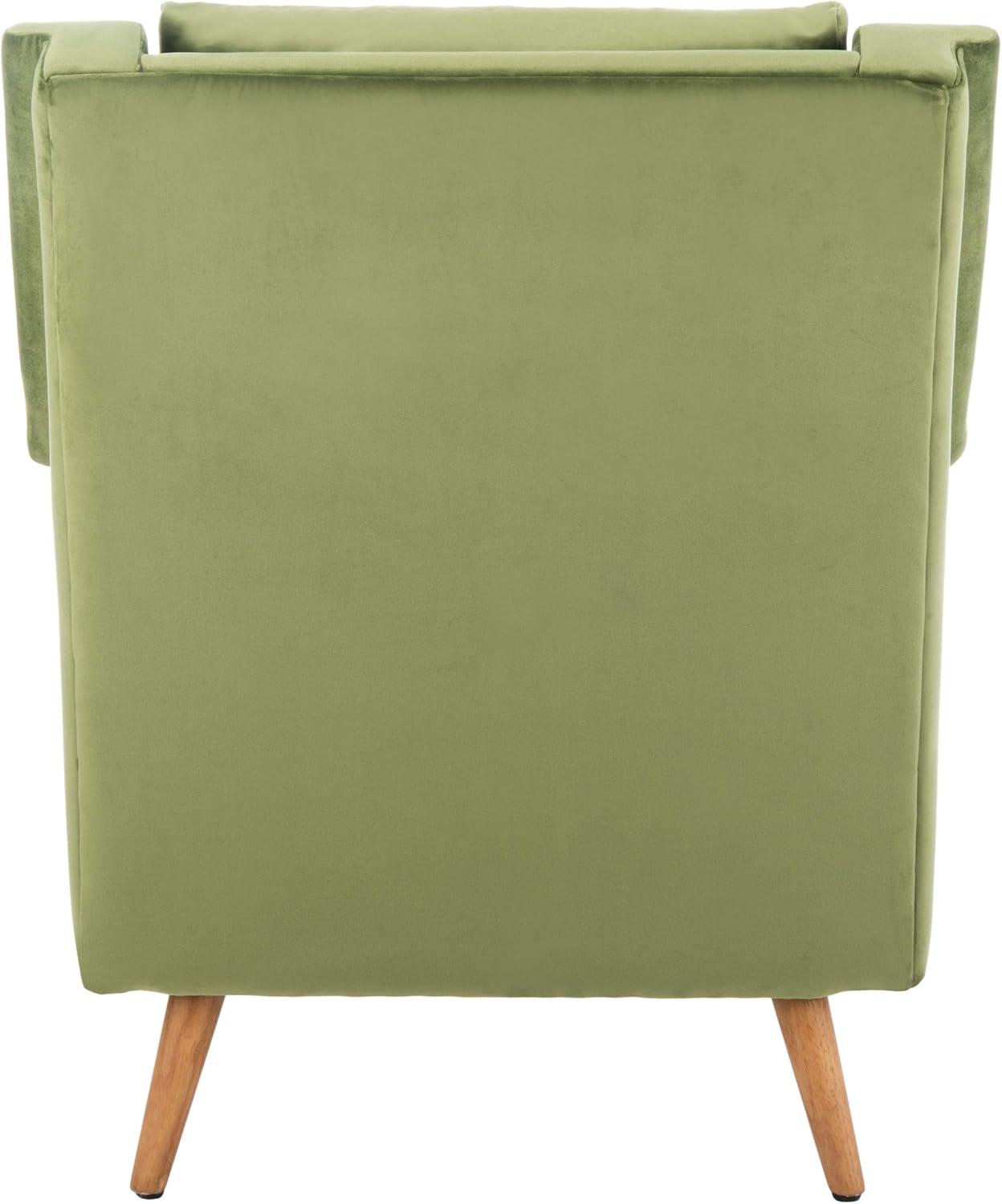 SAFAVIEH Astrid Mid-Century Modern Arm Chair, Olive Velvet