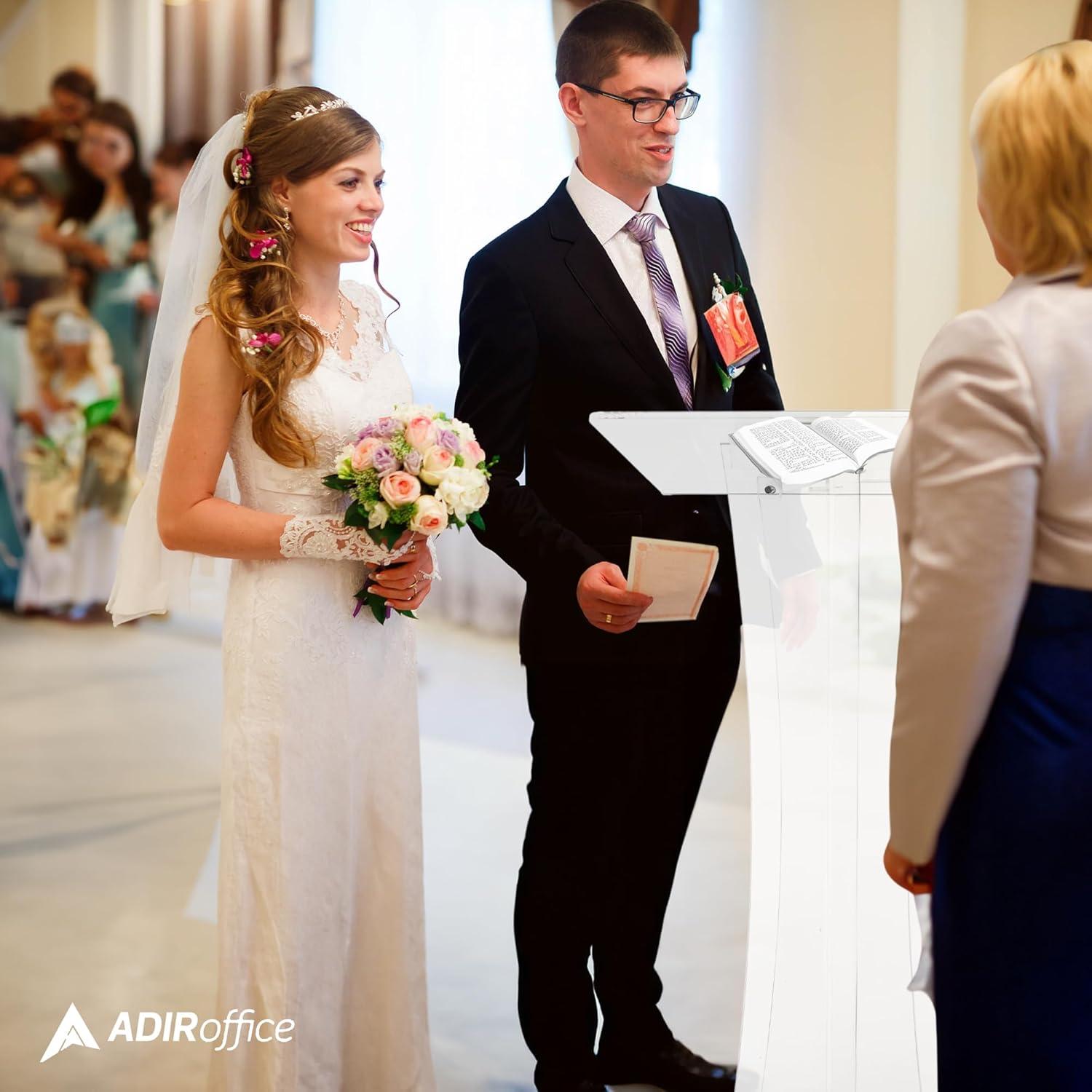 Clear Acrylic Floor Podium with Slanted Presentation Surface