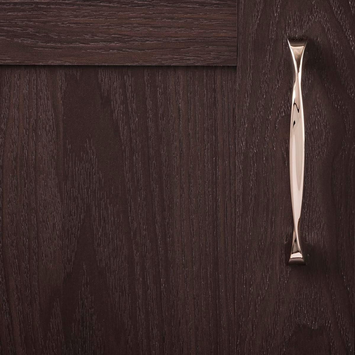 Hickory Hardware 1 Pack Solid Core Kitchen Cabinet Pulls, Luxury Cabinet Handles, Hardware for Doors & Dresser Drawers, 5-1/16 Inch (128mm) Hole Center, Polished Nickel, Twist Collection