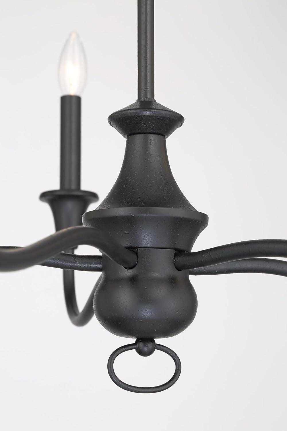 Halifax Textured Black 5-Light Candelabra Chandelier