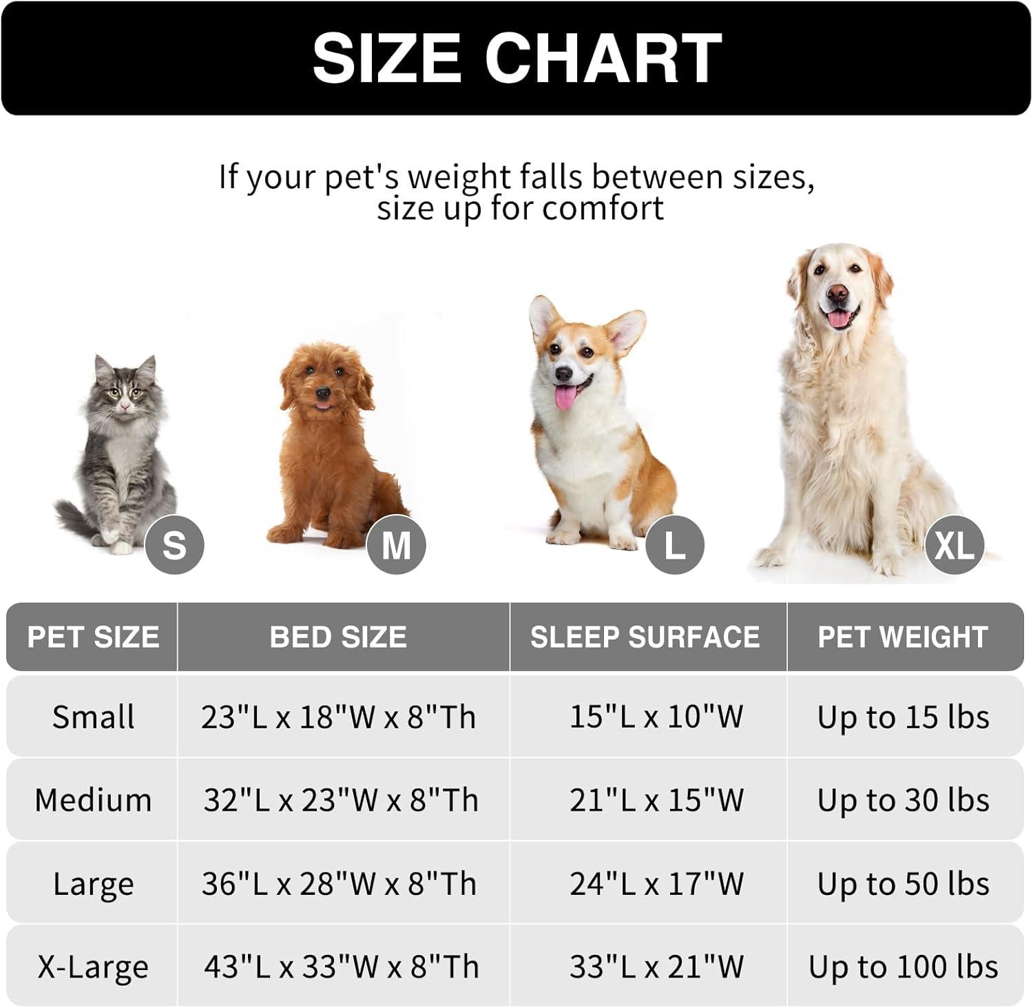 MFOX Calming Dog Bed (S/M/L/XL) for Medium and Large Dogs Comfortable Pet Bed Faux Fur Donut Cuddler Up to 15/30/50/90lbs