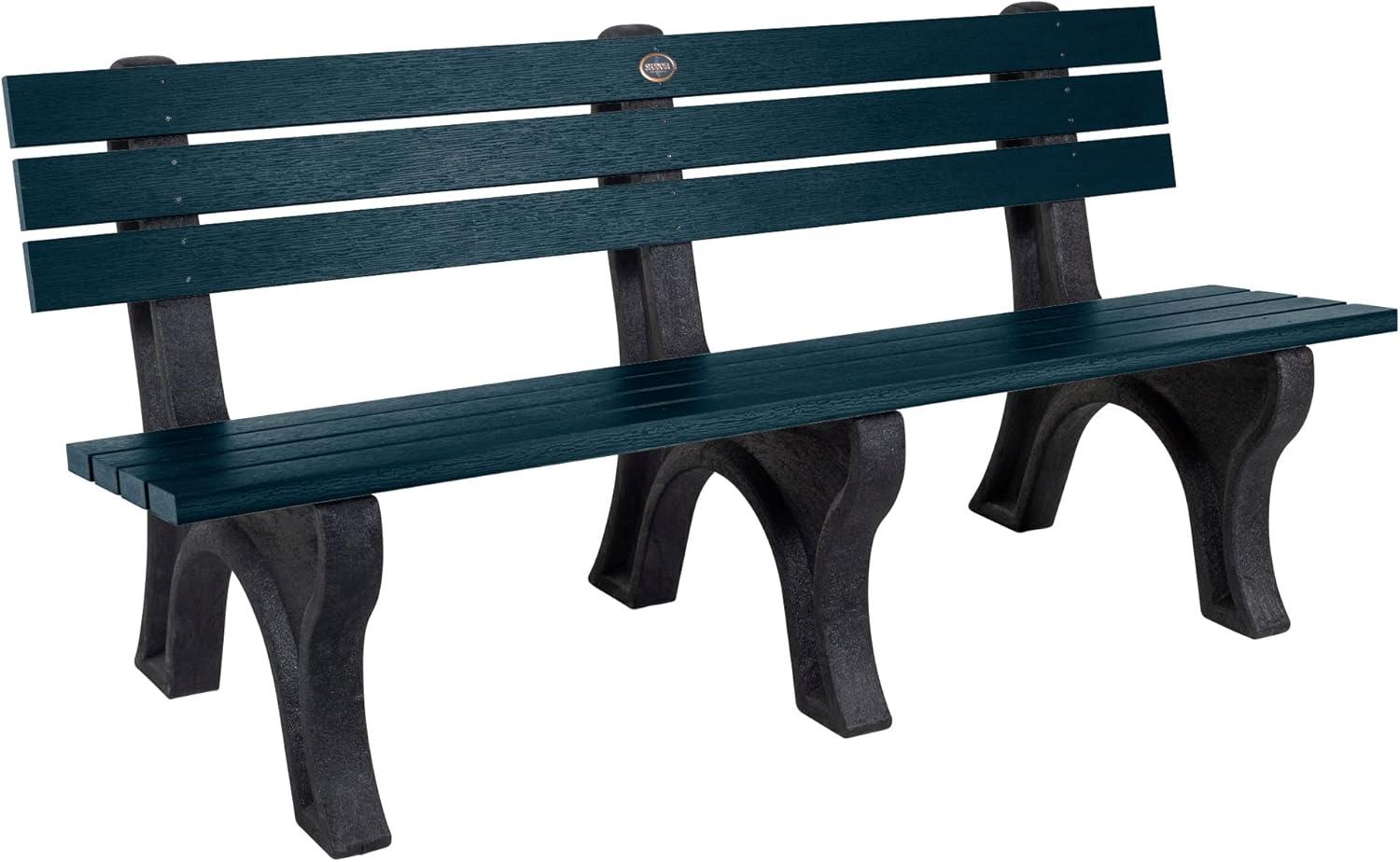 highwood Aurora Traditional 6 ft Commercial Park Bench Federal Blue