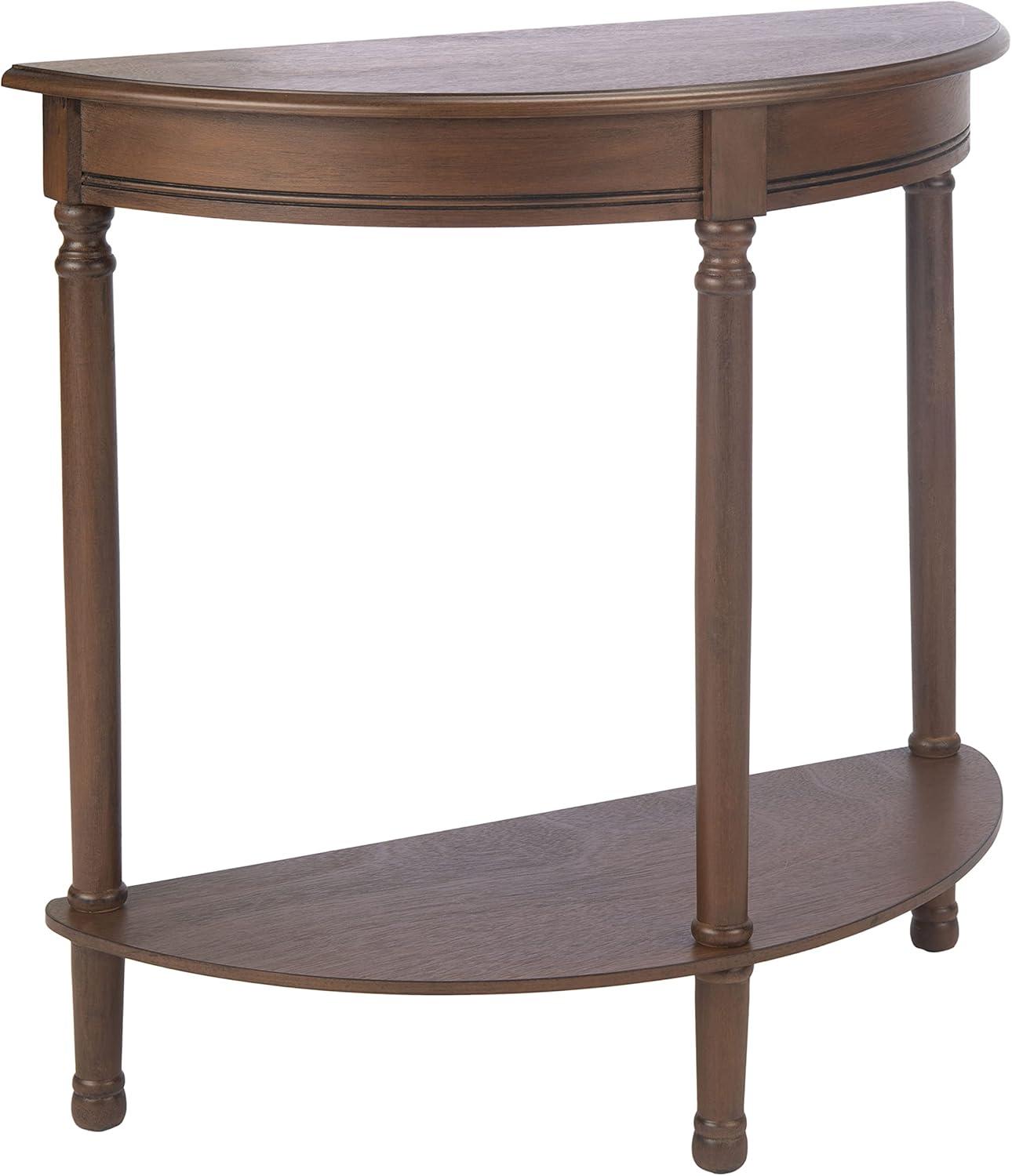 SAFAVIEH Tin.sley French Half Round Console Table, Brown (28 in. W x 11.8 in. D x 28 in. H)