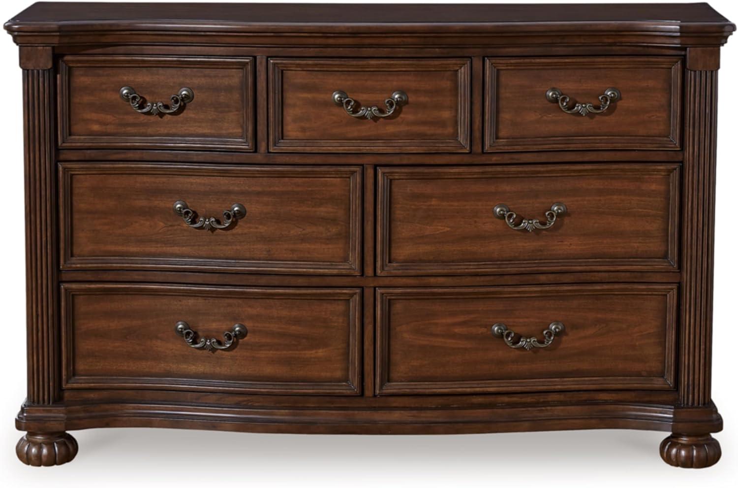 Lavinton Traditional Dark Brown 7-Drawer Dresser with Ball Bearing Glides