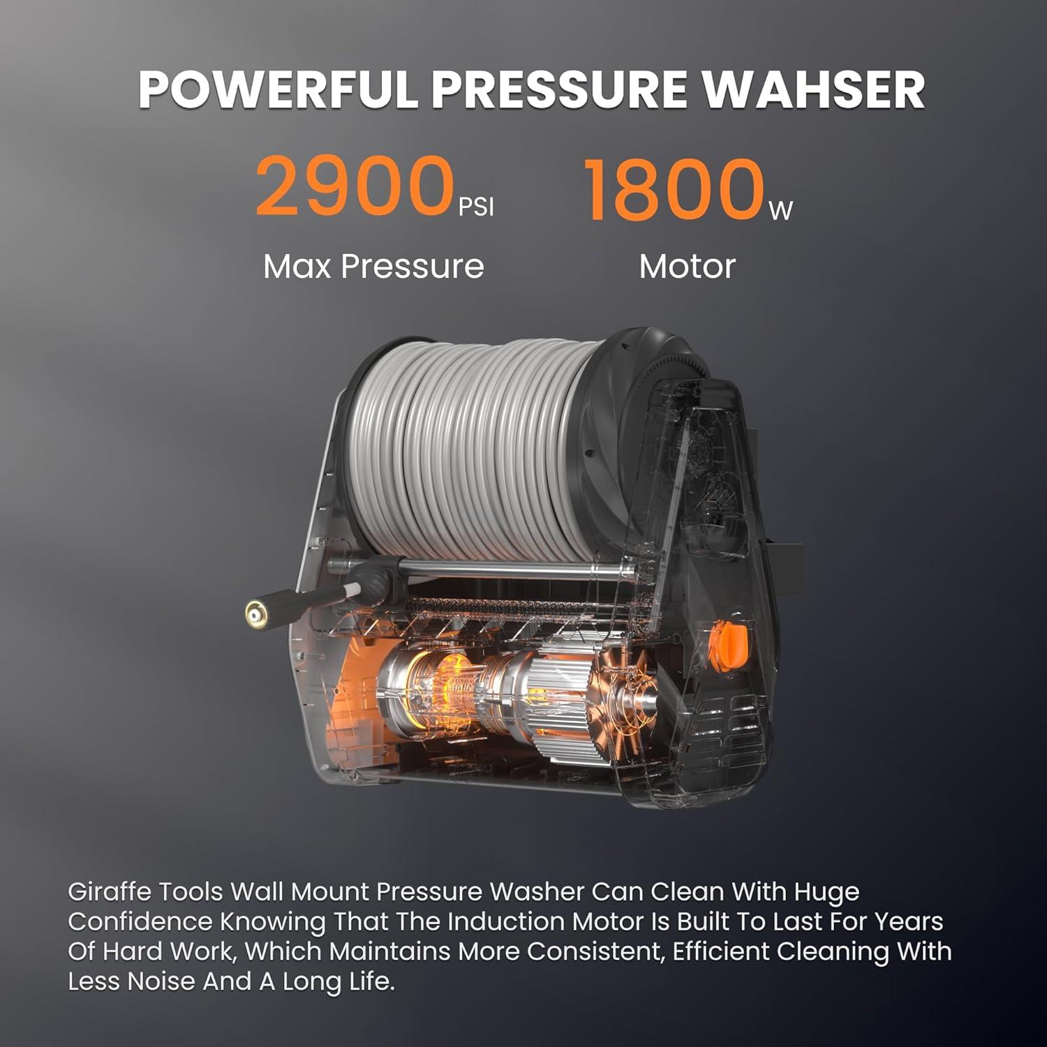 Giraffe Tools Grandfalls G30 2400-PSI 1.1-GPM Cold Water Electric Pressure washer with 4 Spray Tips