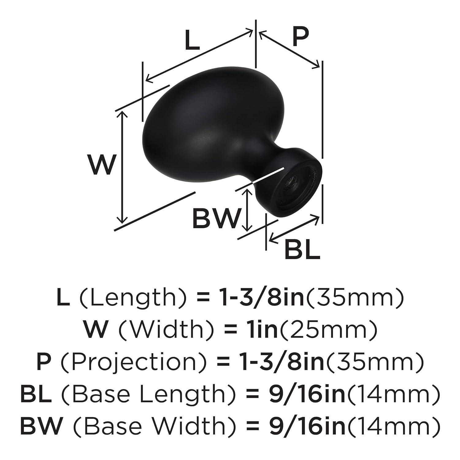 1 3/8" Length Oval Knob Multipack