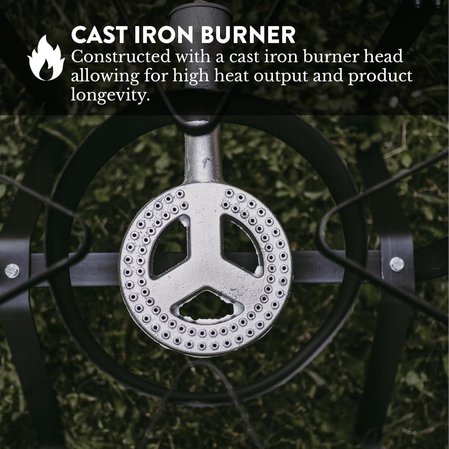 GasOne B-5200K Outdoor Cooker with High Pressure Steel Braided Hose Propane Burner Camp Stove