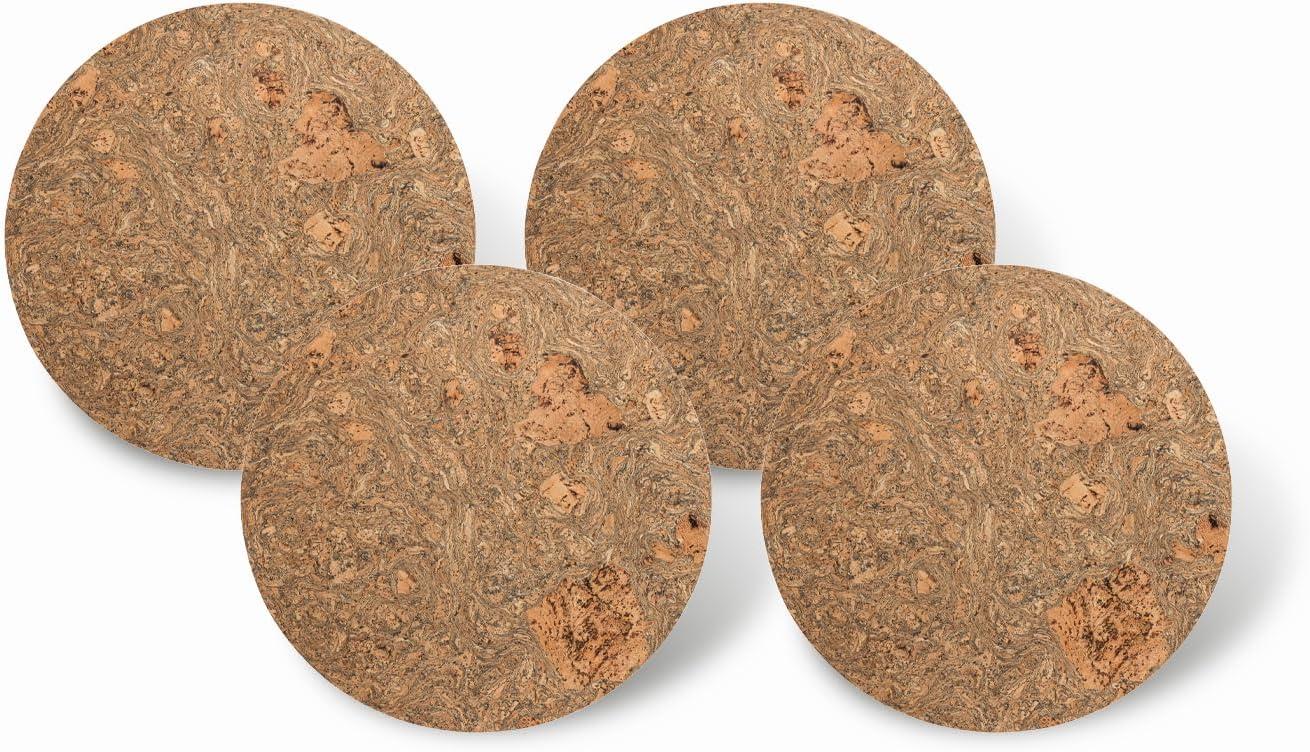 Casafina 14.5" Round Cork Placemats Set of 4, Iceberg Grey