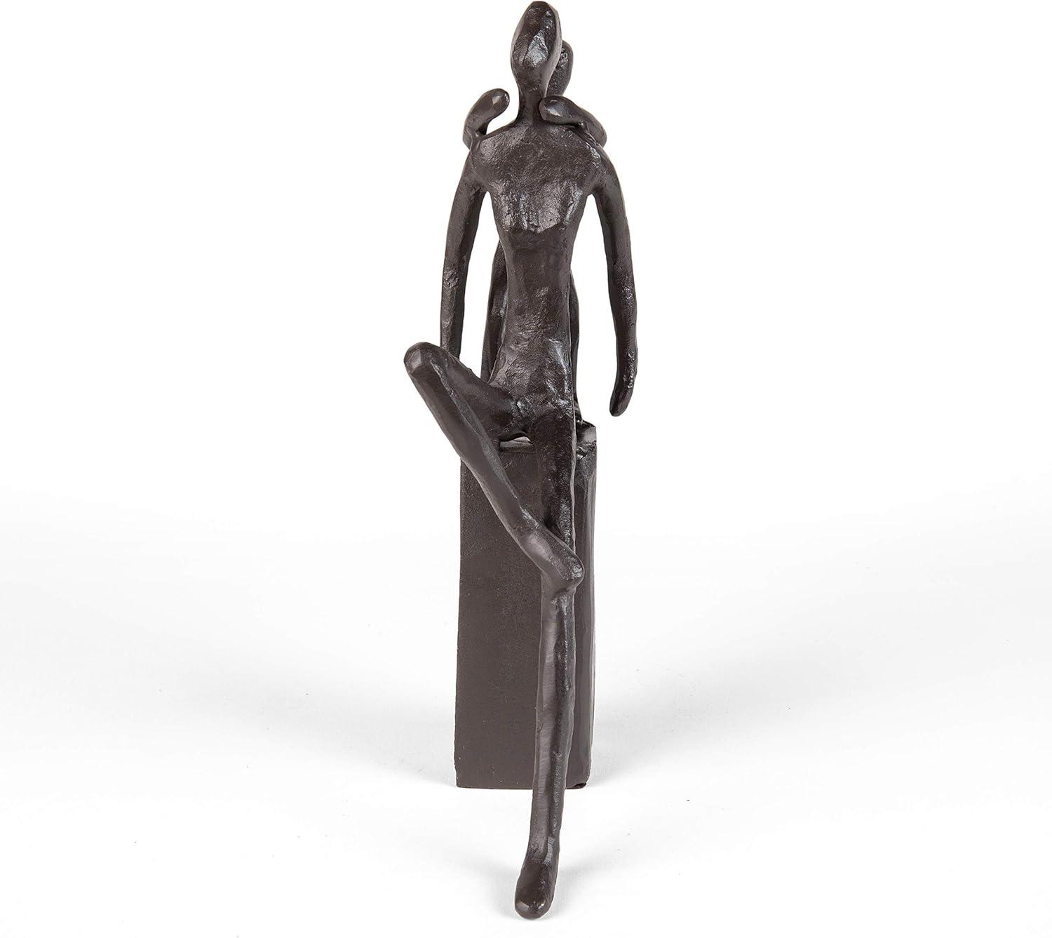 Bronze Finish Mother and Child Metal Sculpture