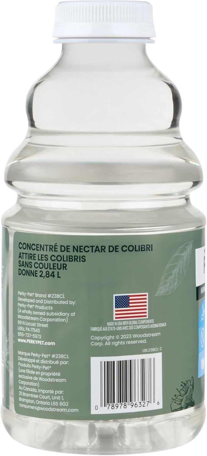 Perky-Pet Hummingbird Nectar Concentrate for Hummingbird Feeder - 32 oz - Makes 96 FL OZ of Food Nectar - 238CL