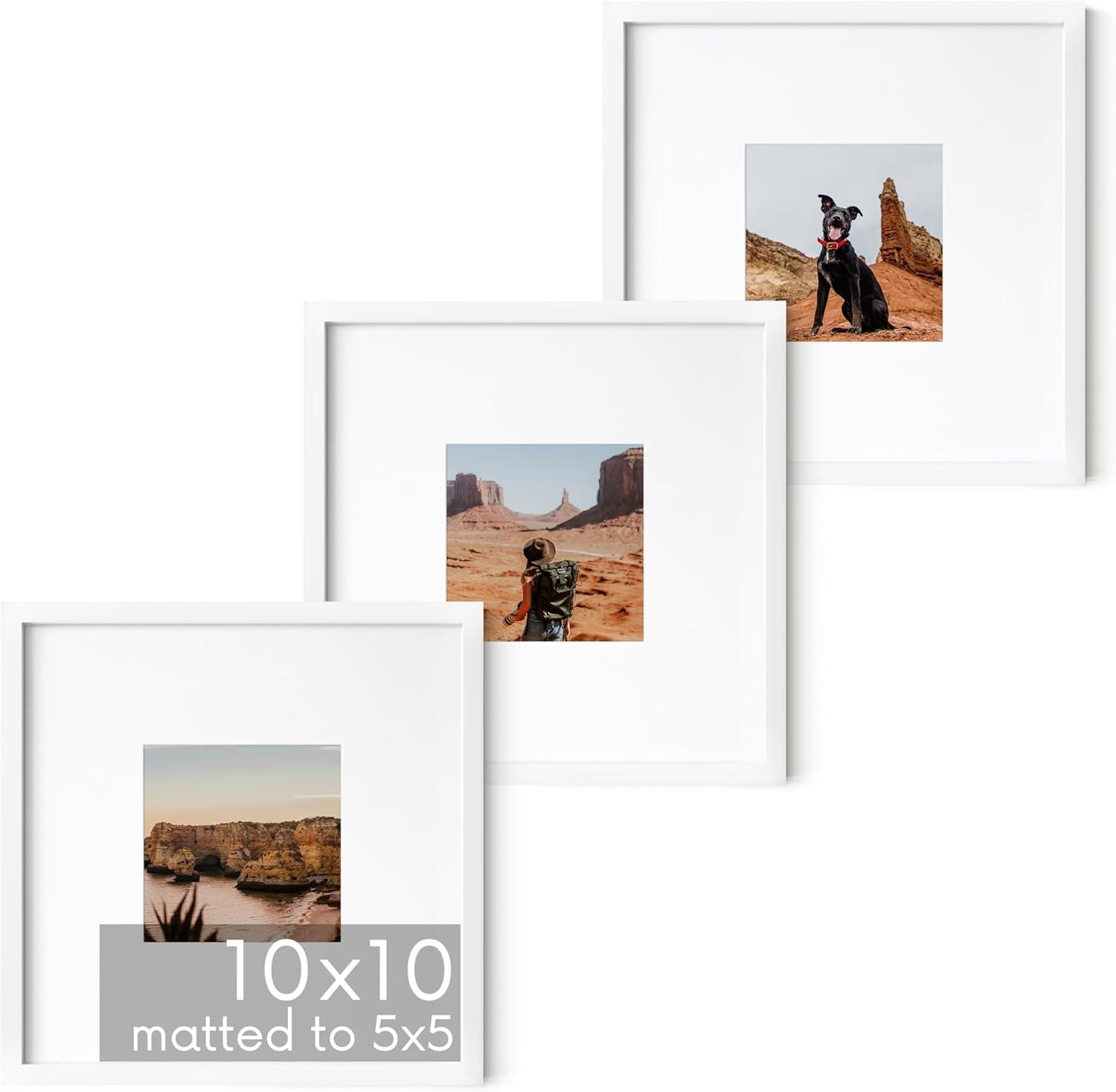 10x10 White Aluminum Wall-Mounted Poster Frame Set