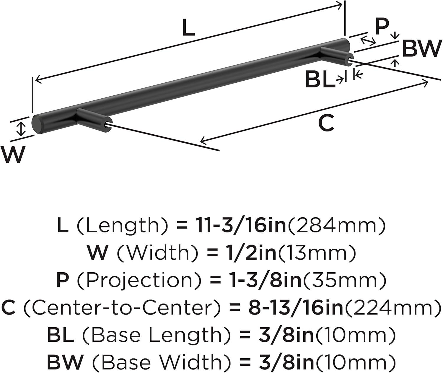 Amerock Bar Pulls 8-13/16 inch (224mm) Center-to-Center Cabinet Pull