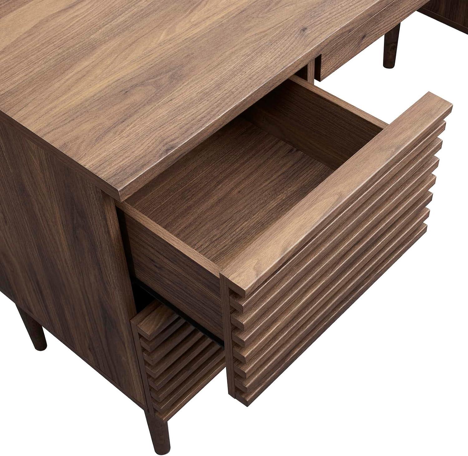 Modway Render Office Desk in Walnut