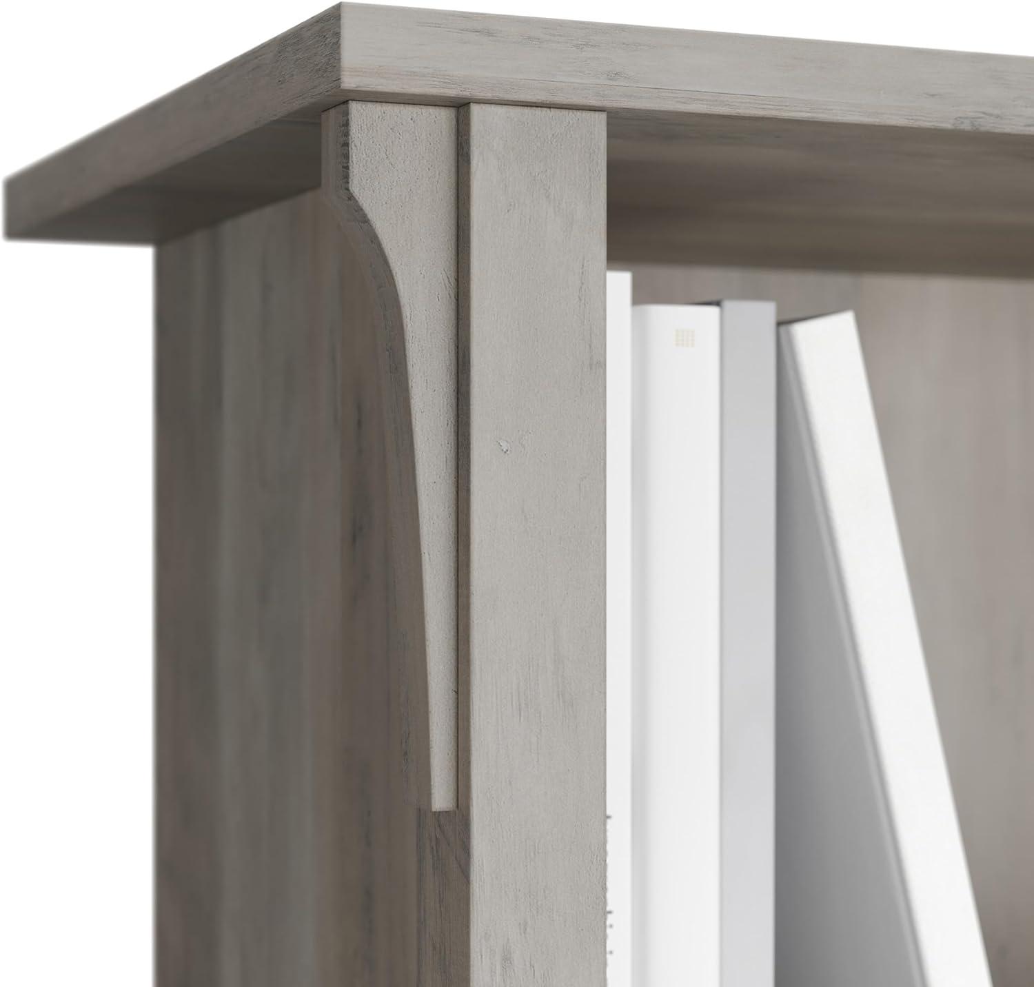 Bush Furniture Salinas 60" L Desk and Hutch with Storage, Driftwood Gray