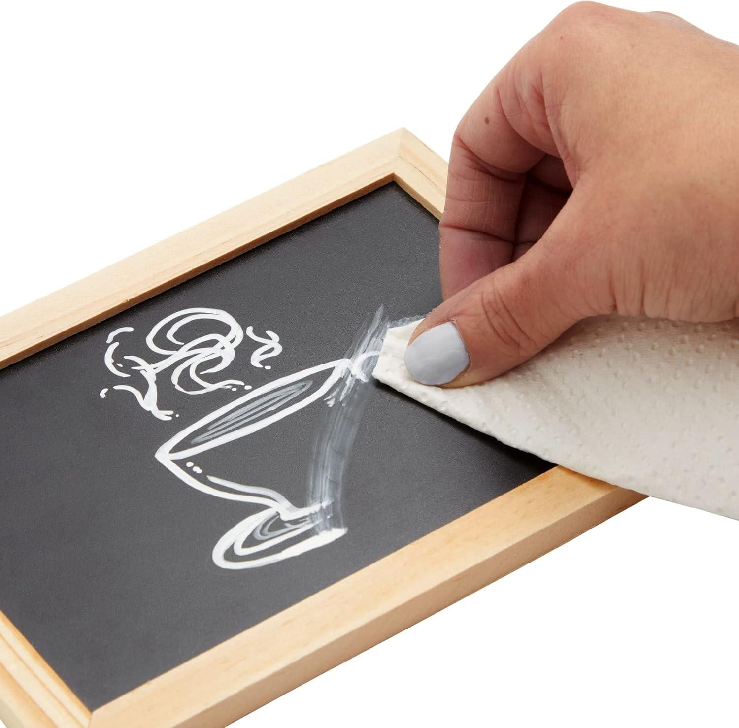 Juvale 6-Pack Mini Chalkboard Signs with Easel Stand for Table Decorations, Restaurant Food Display, Message Boards, Small Business, 7x7x4 in