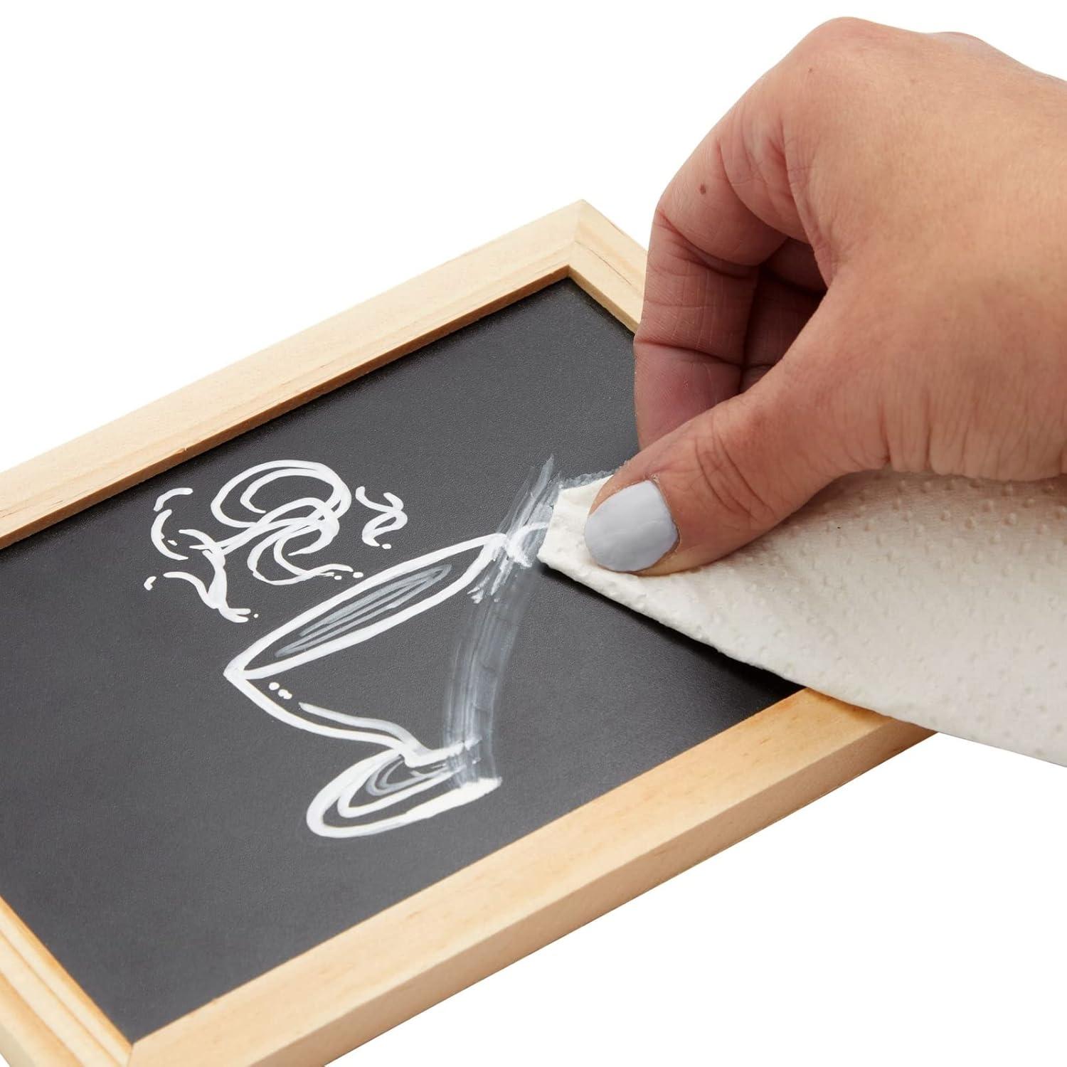 Juvale 6-Pack Mini Chalkboard Signs with Easel Stand for Table Decorations, Restaurant Food Display, Message Boards, Small Business, 7x7x4 in