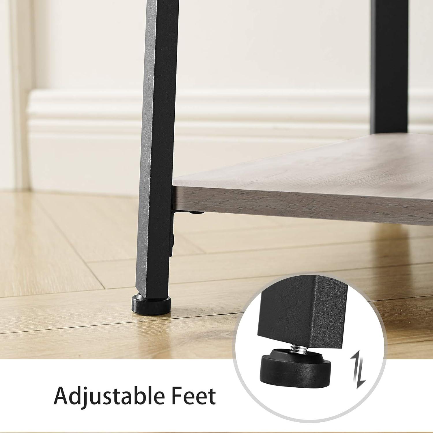 VASAGLE ALINRU Coat Rack with 3 Shelves Stand with Hooks for Scarves Bags and Umbrellas