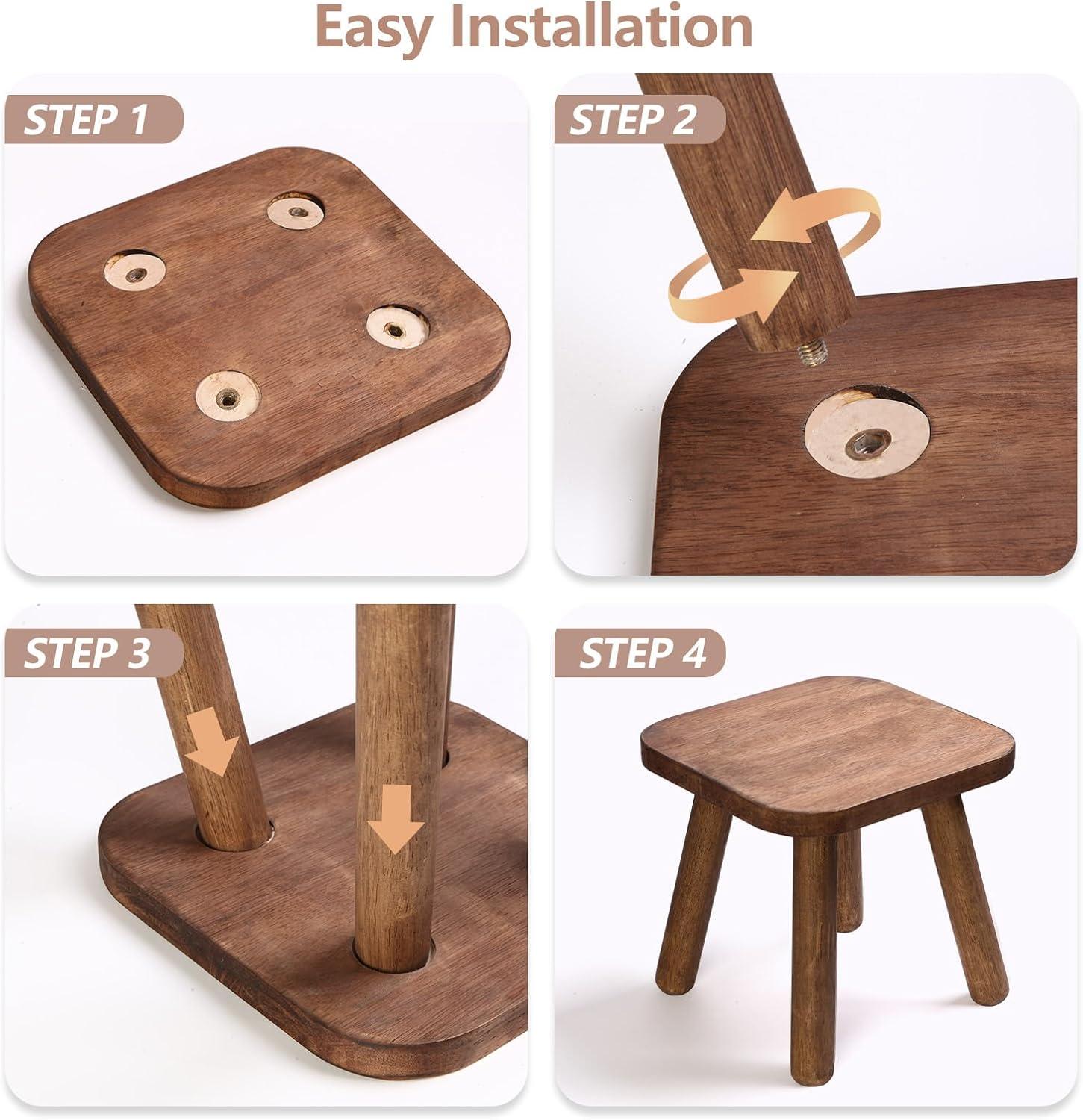 Millwood Pines Small Wooden Stool With Four Detachable And Assembled Legs Nicely Balanced (Classic 9.3Inch)