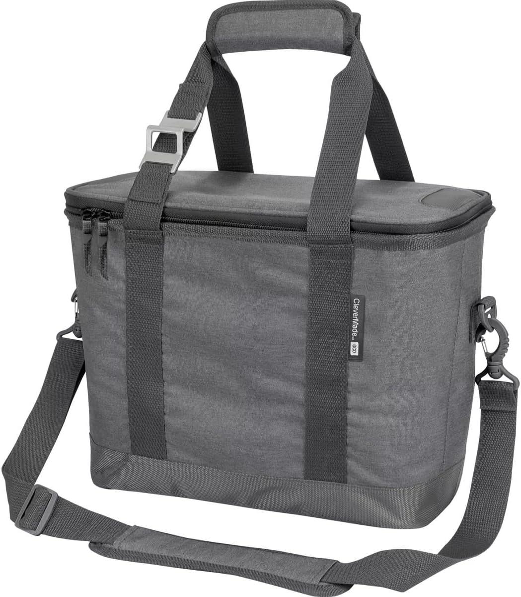 Gray Insulated Collapsible Cooler Bag with Speakers