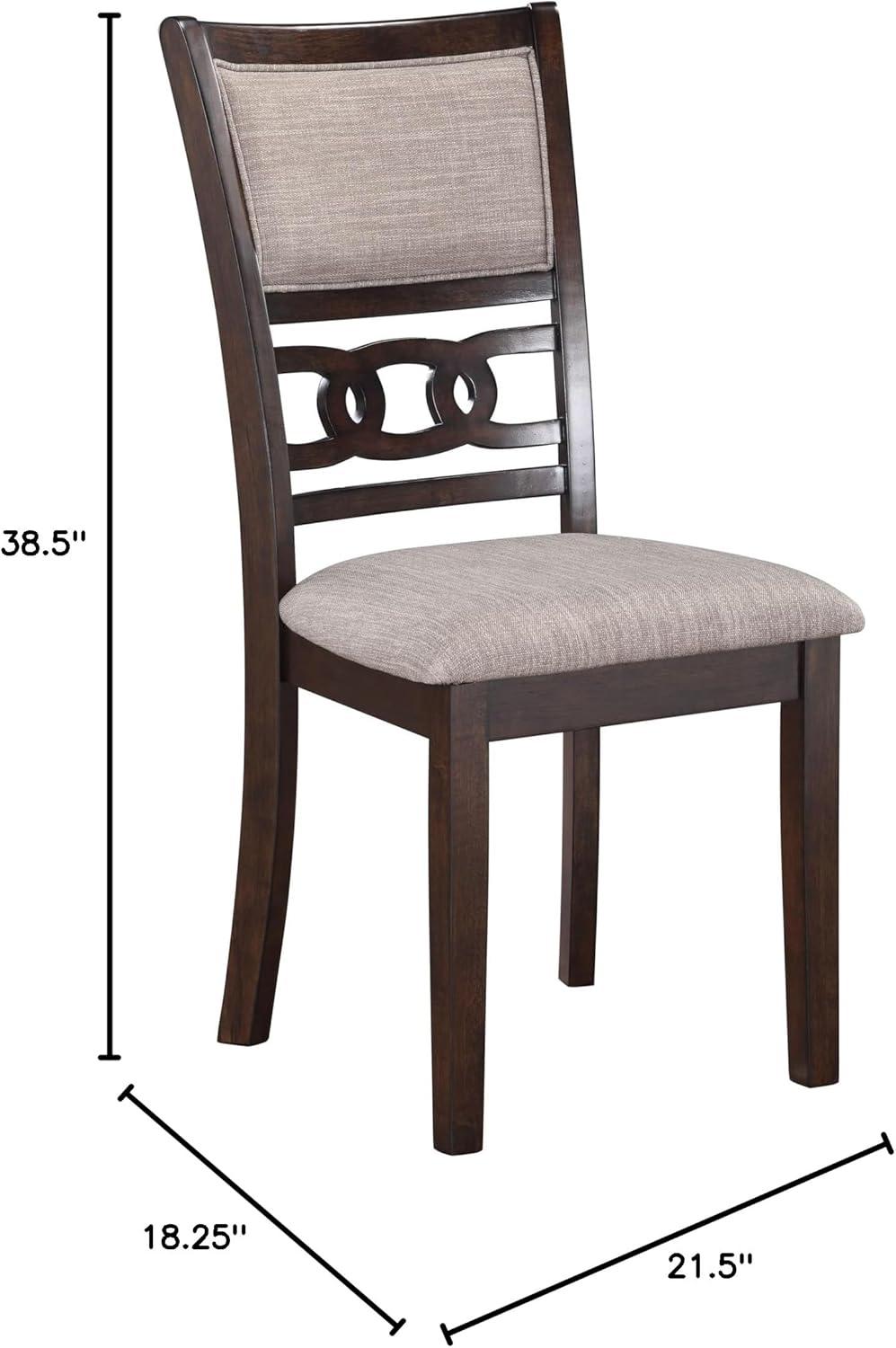 New Classic Furniture, Gia Cherry Wood Dining Chair with Fabric Seat (Set of 4)