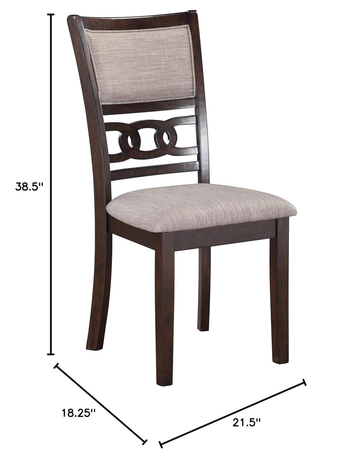 New Classic Furniture, Gia Cherry Wood Dining Chair with Fabric Seat (Set of 4)