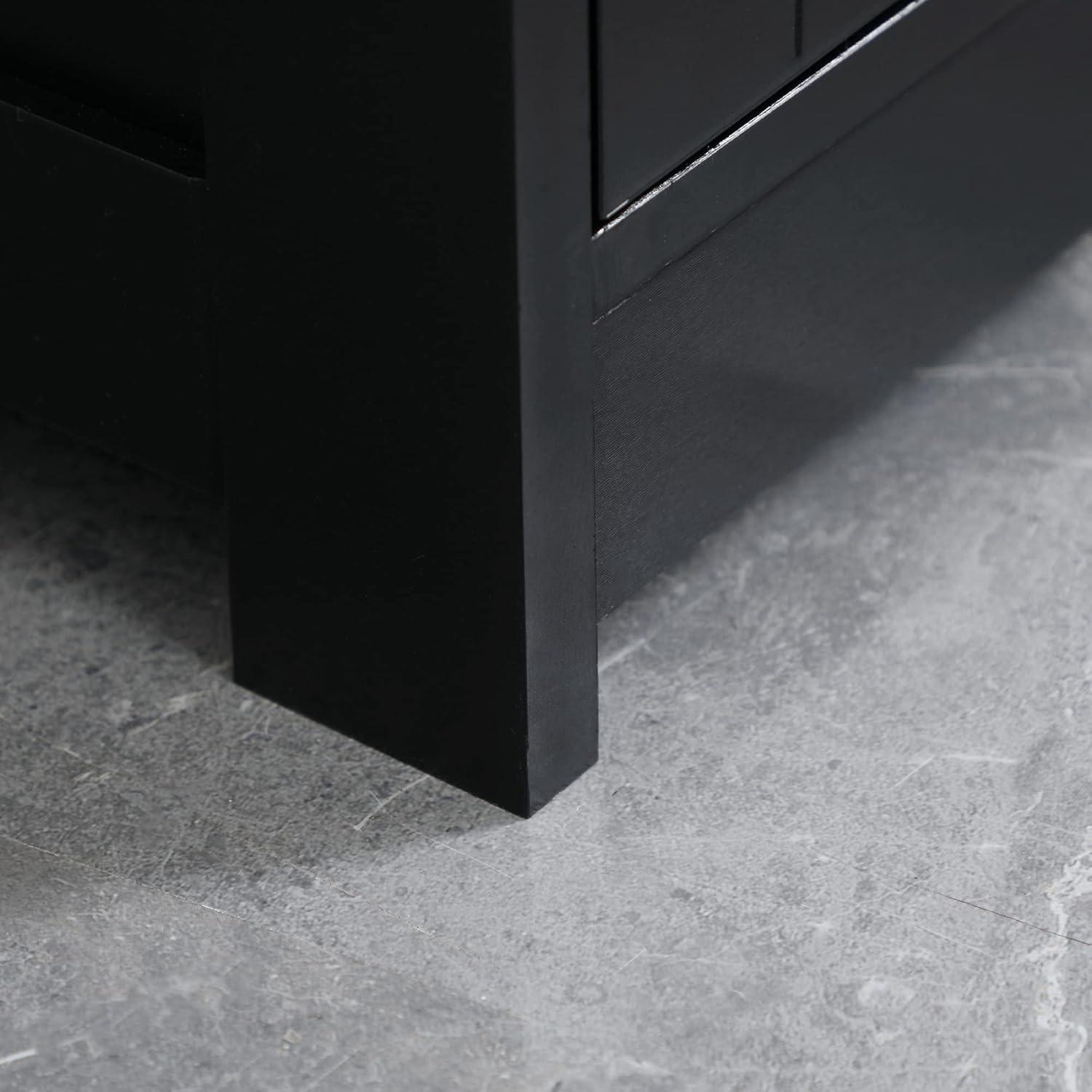 HOMCOM Under Sink Bathroom Cabinet, Pedestal Sink Storage Cabinet with 2 Doors, Shelf and U-Shape, White