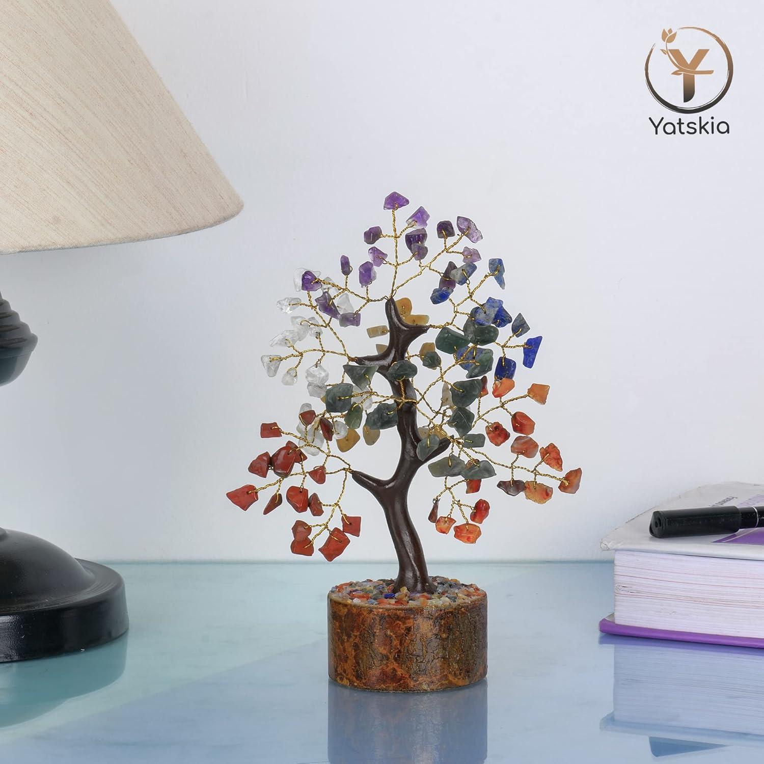 Crystal Tree Of Life 7 Chakra Healing Crystal Trees for Home Office Decoration Crystal Decor Money Bonsai Trees for Positive Energy