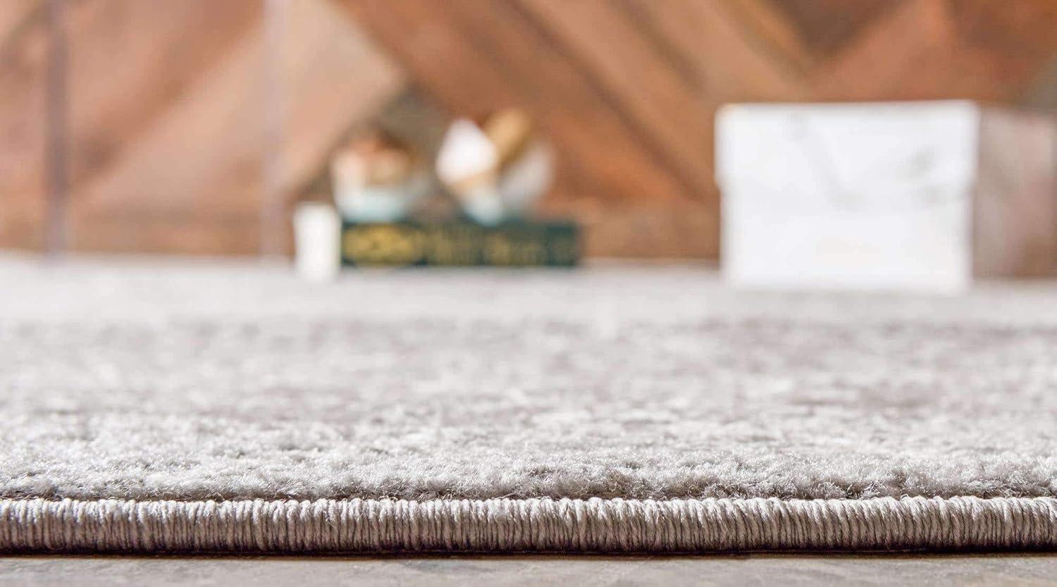 Unique Loom 6' 0 x 6' 0 Trellis Frieze Geometric Light Gray Area Rug