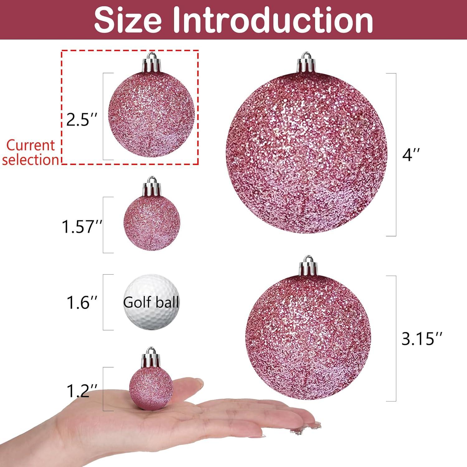 Fuebueo 24Pcs Christmas Balls Ornaments Shatterproof Hanging Ball for Holiday Wedding Party