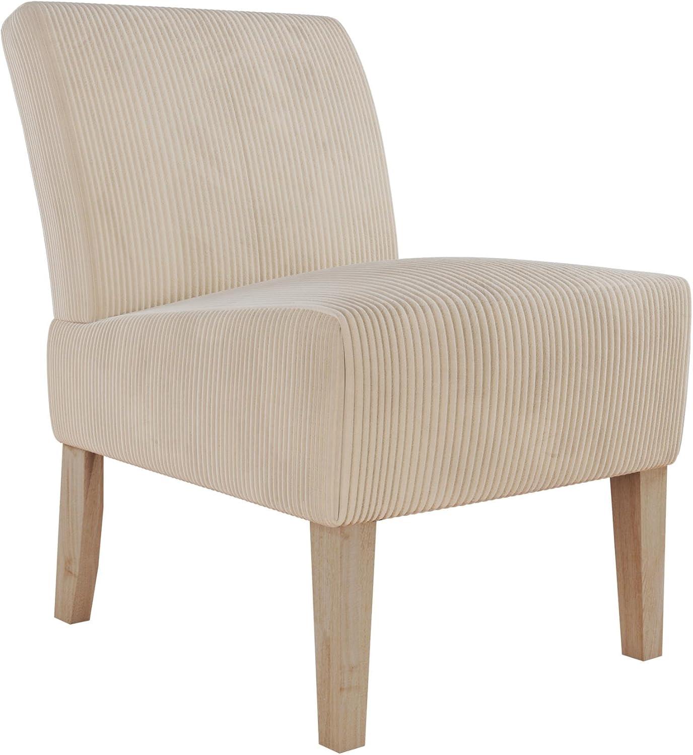 DHP Hazen Armless Upholstered Accent Chair, Ivory Corduroy