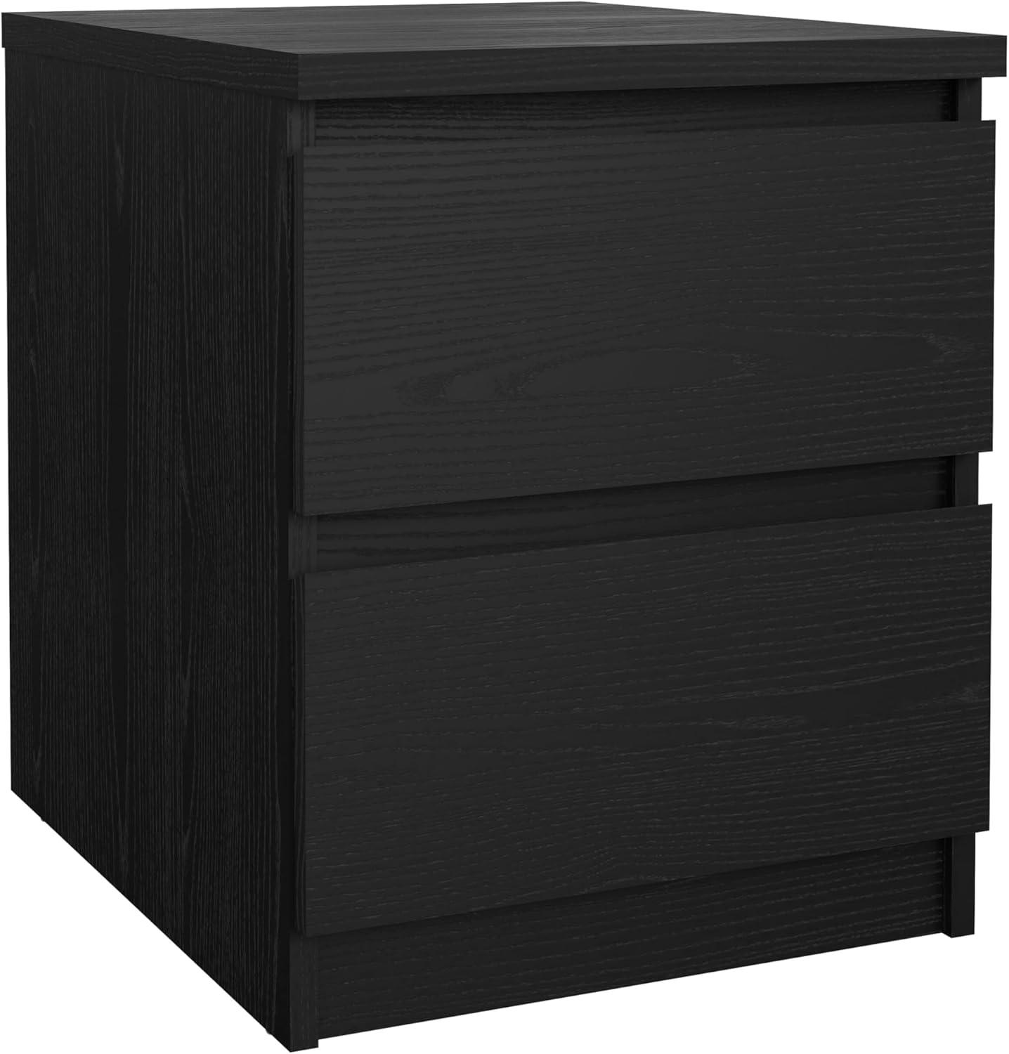 Scottsdale Black Woodgrain 2-Drawer Nightstand