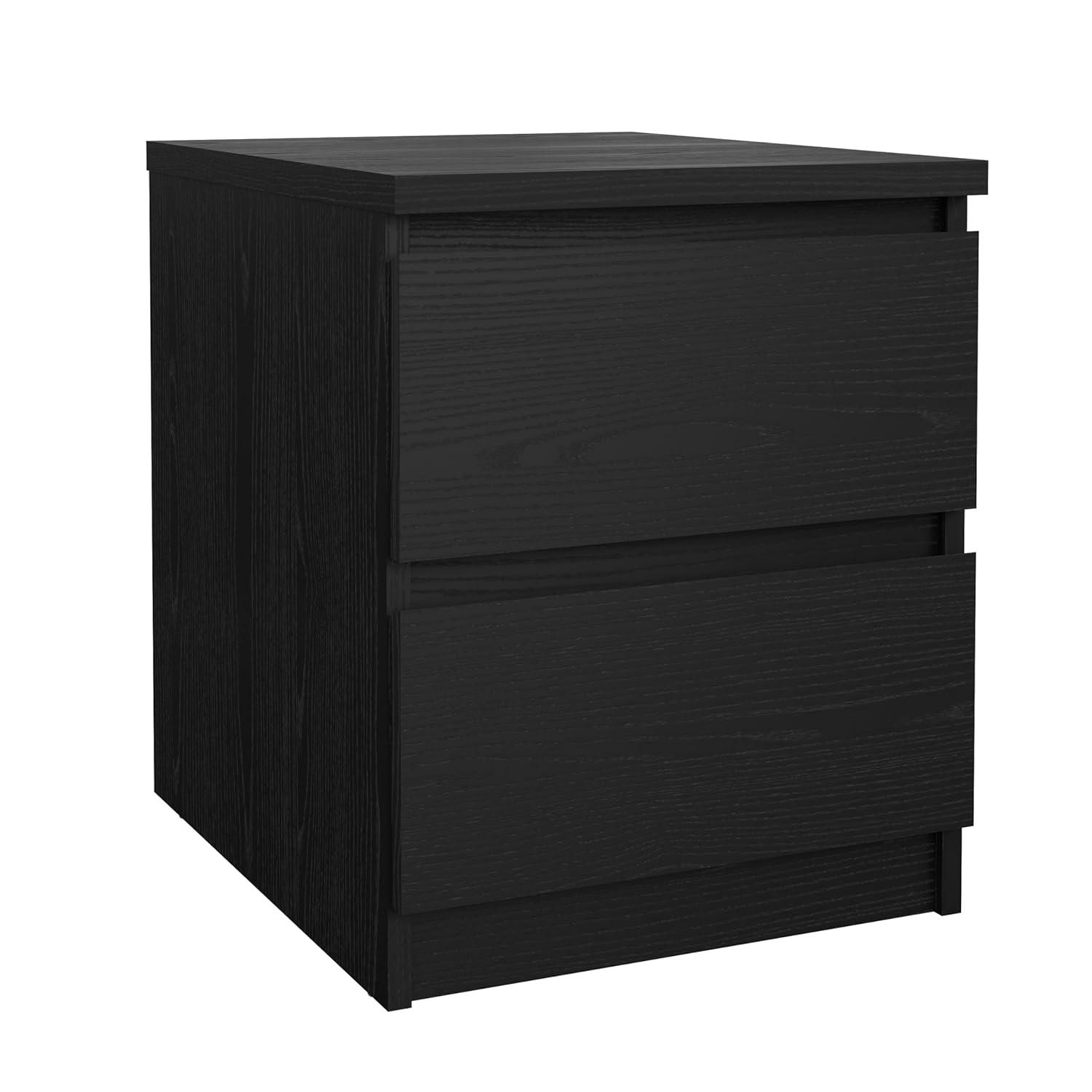 Scottsdale Black Woodgrain 2-Drawer Nightstand