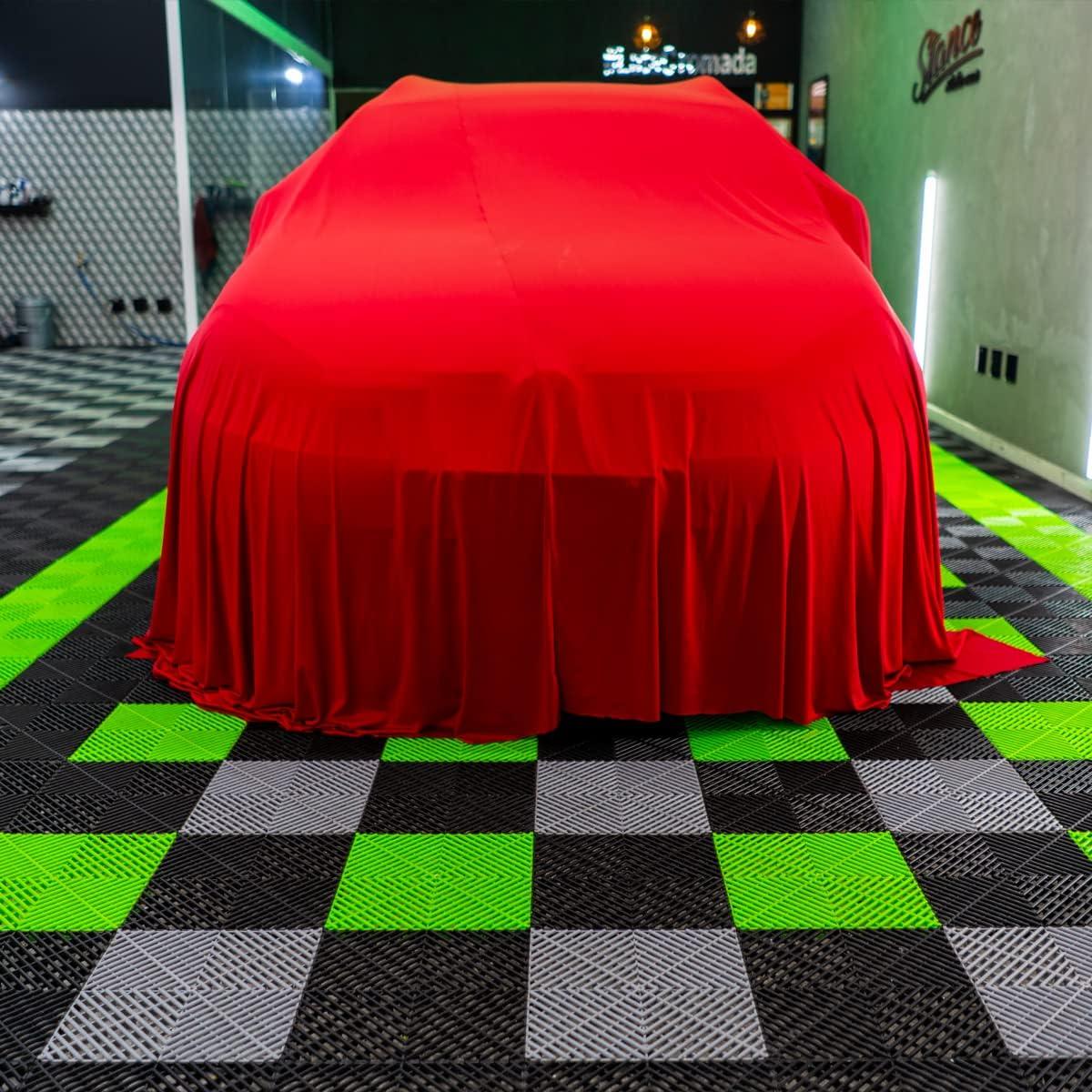 12"x12" Green PVC Floor Tile, for Garage