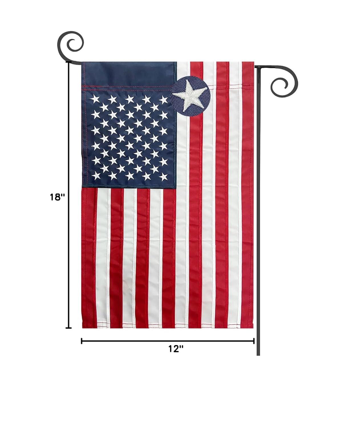 American Flag USA Garden Flag 12 x 18 - Patriotic Double Sided Small American Flags for Yard (American Garden Flag)