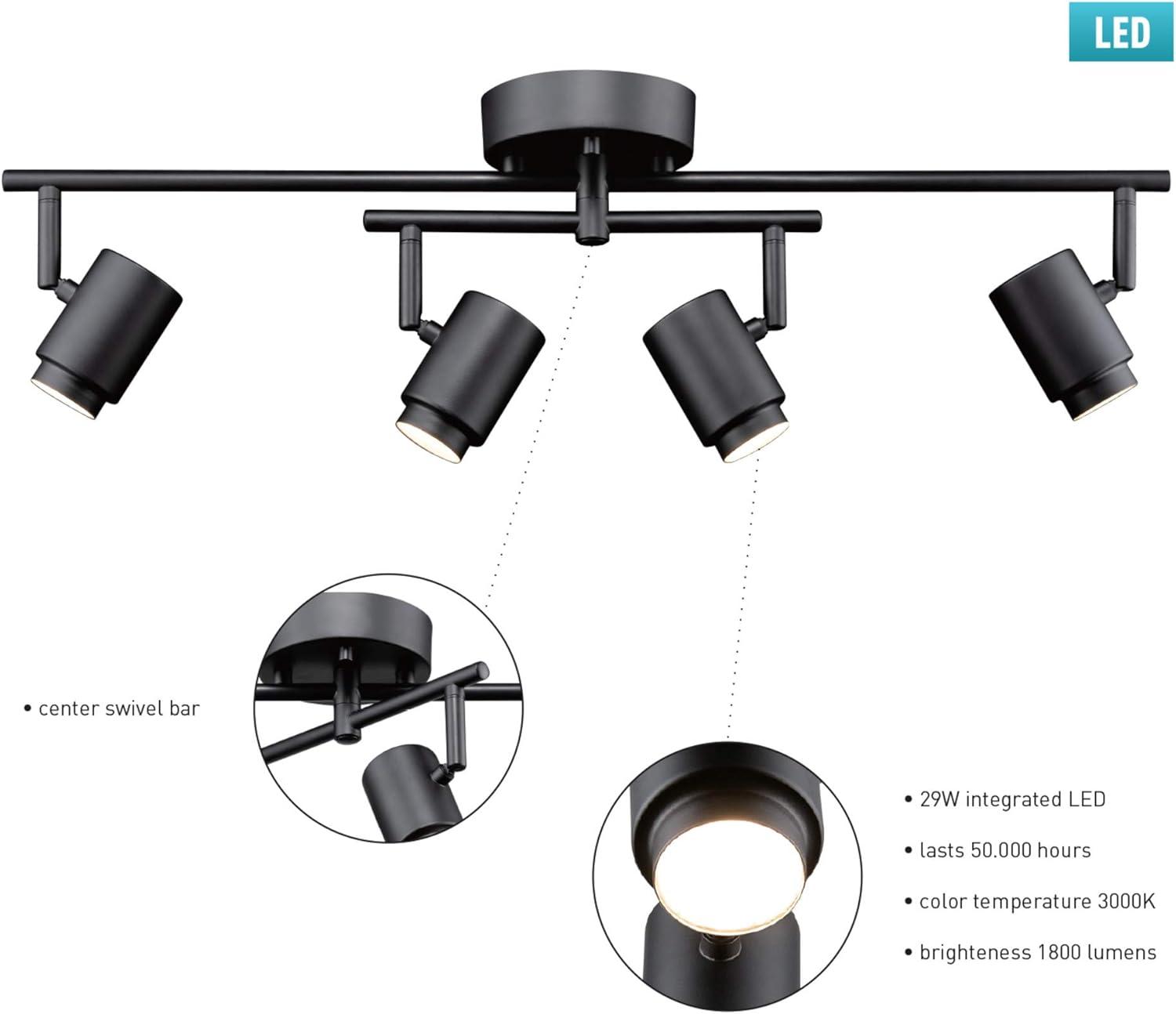 Walton 26" Matte Black Integrated LED Swivel Track Lighting