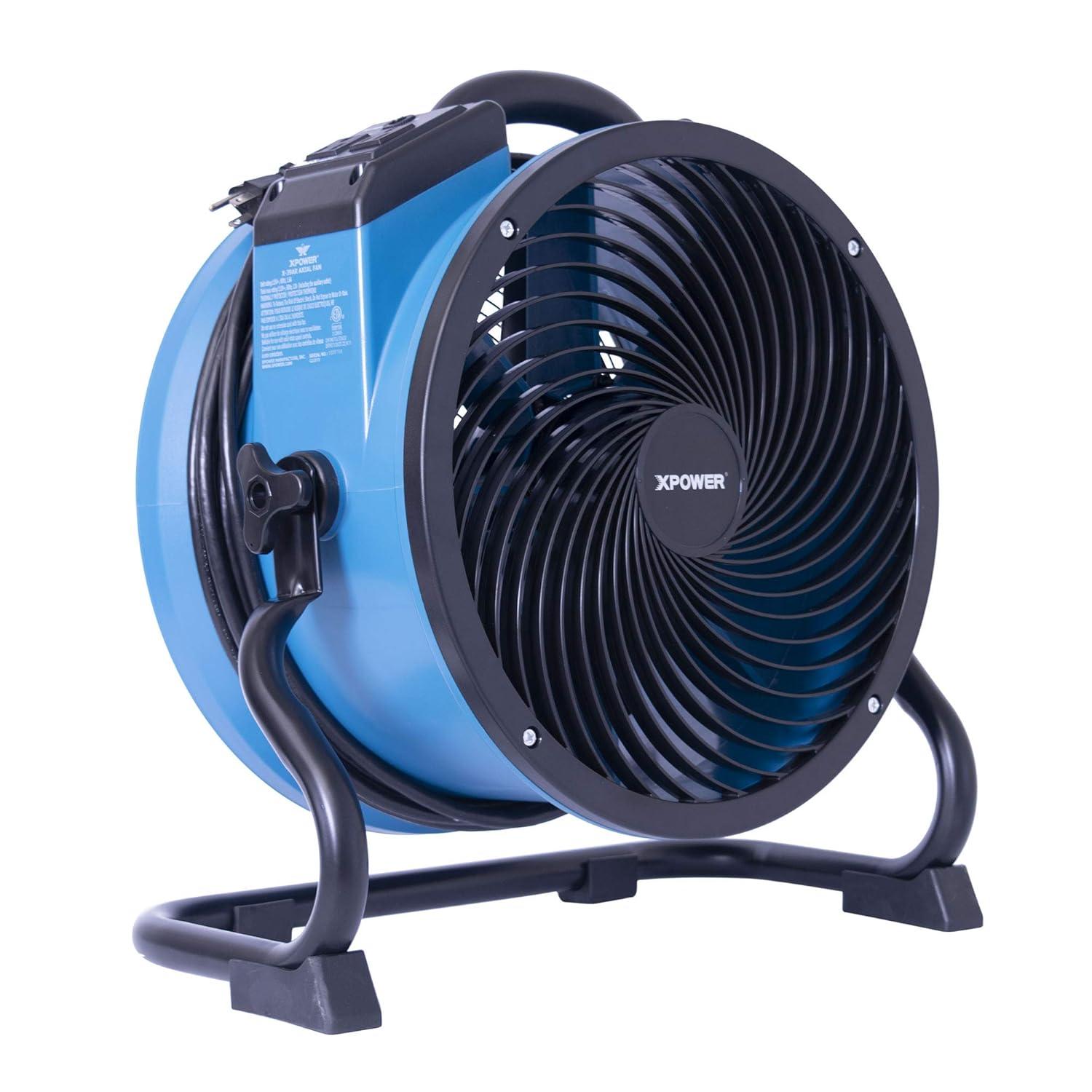 XPOWER Blue Industrial Axial Air Mover Blower Fan with Variable Speed Control