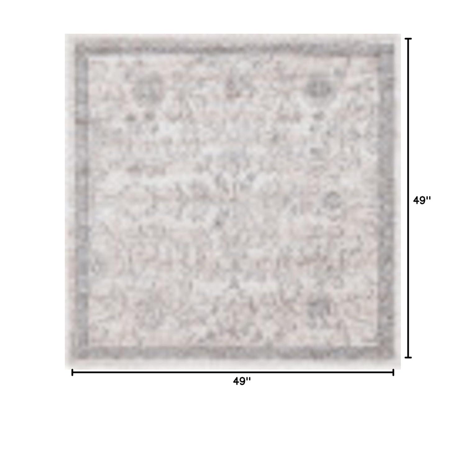 Unique Loom Portland Collection Area Rug - Albany (4' 1" Square Ivory/Beige)