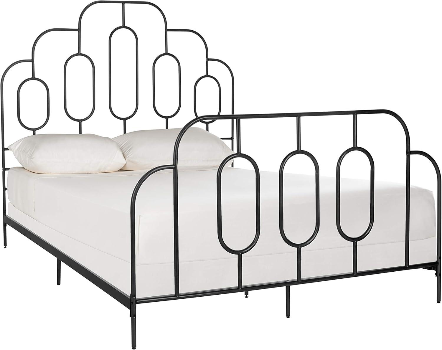 SAFAVIEH Paloma Metal Retro Bed Frame, Full, Black