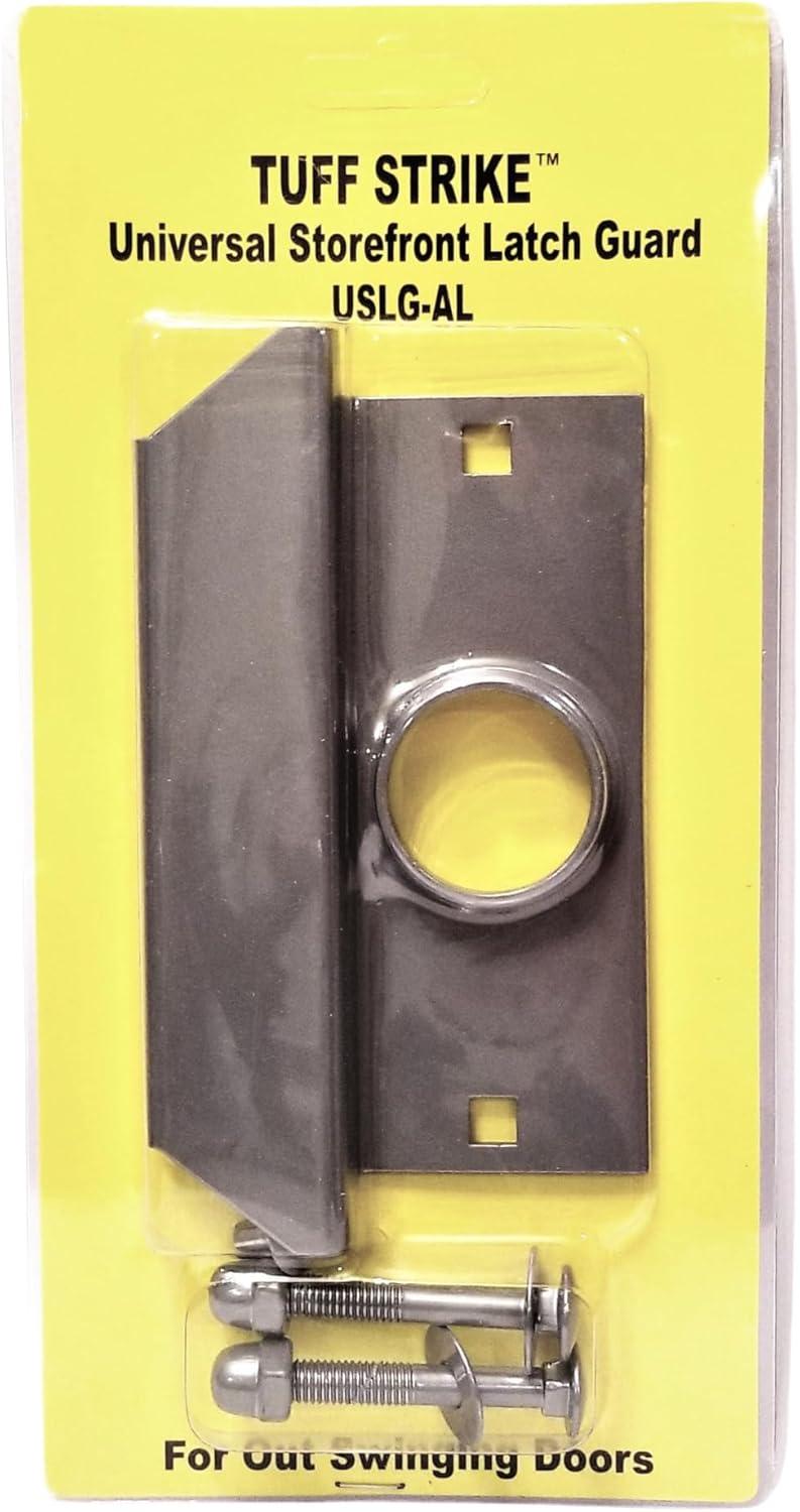 Steel Latch Guard Plate for Out-Swinging Doors | Commercial Door Security | Universal Latch Guard | TUFF STRIKE | Aluminum
